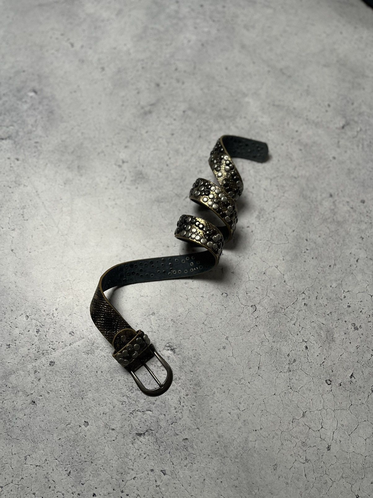 Japanese Brand × Vintage Vintage Leather Belt Y2K Opium Style B.B Simon Size ONE SIZE - 8 Thumbnail