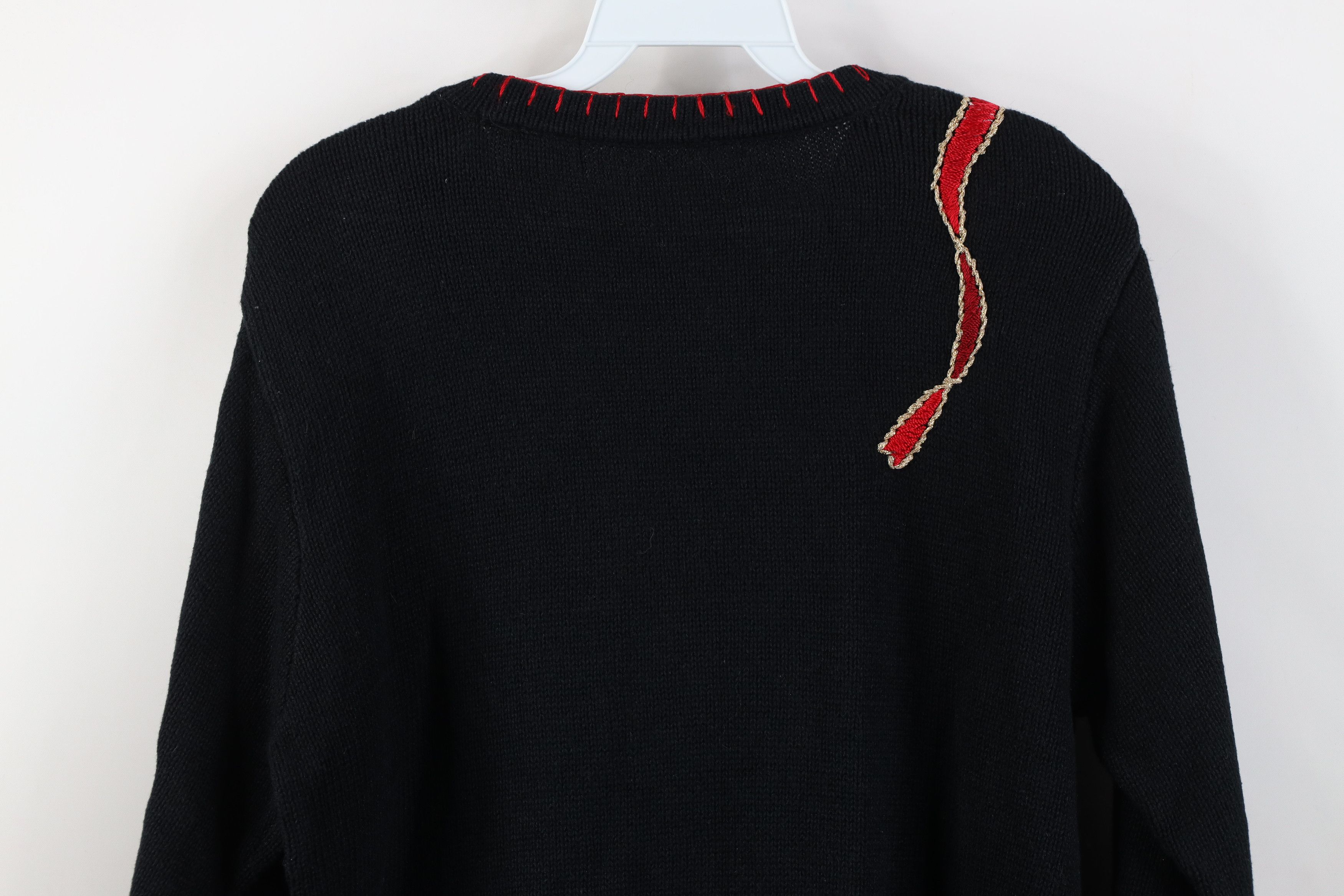 Vintage Vintage 90s Streetwear Stocking Cat Kitten Knit Sweater Size S / US 4 / IT 40 - 14 Thumbnail