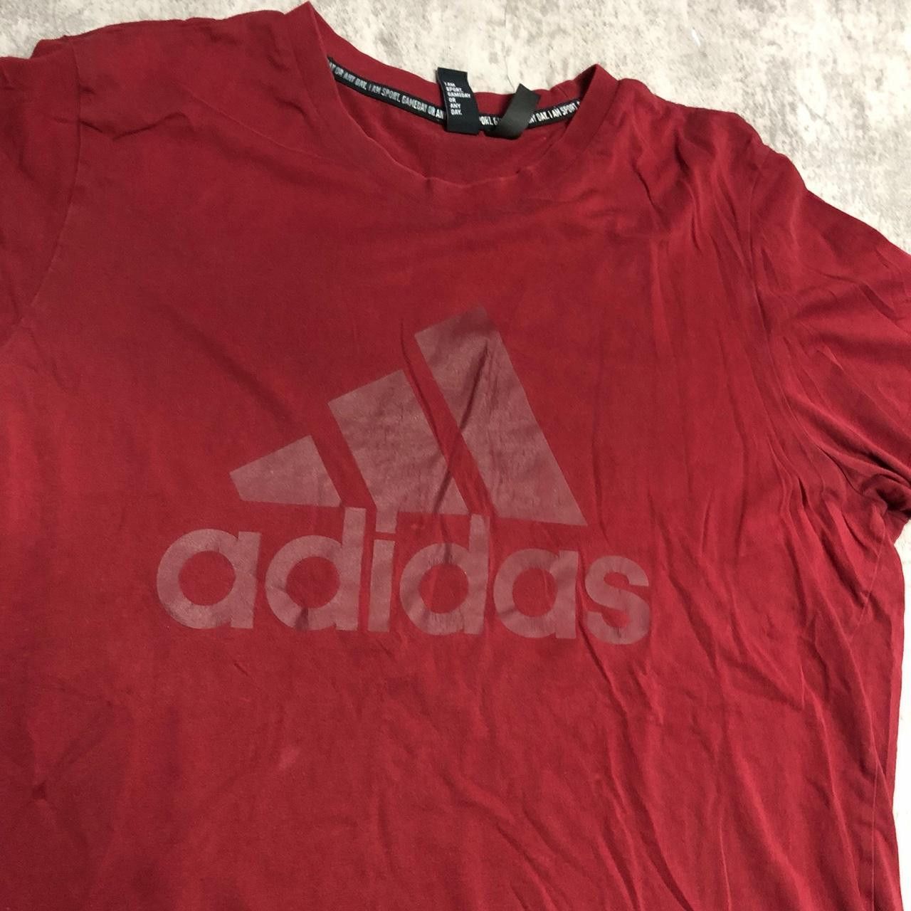 Adidas Burgundy Adidas sportswear t-shirt #sportswear Size US XL / EU 56 / 4 - 2 Thumbnail
