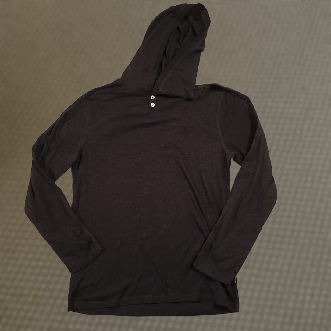 Volcom Volcom Shirt Mens M Gray Hooded Henley Long Sleeve Logo Embroidered Size US M / EU 48-50 / 2 - 1 Thumbnail