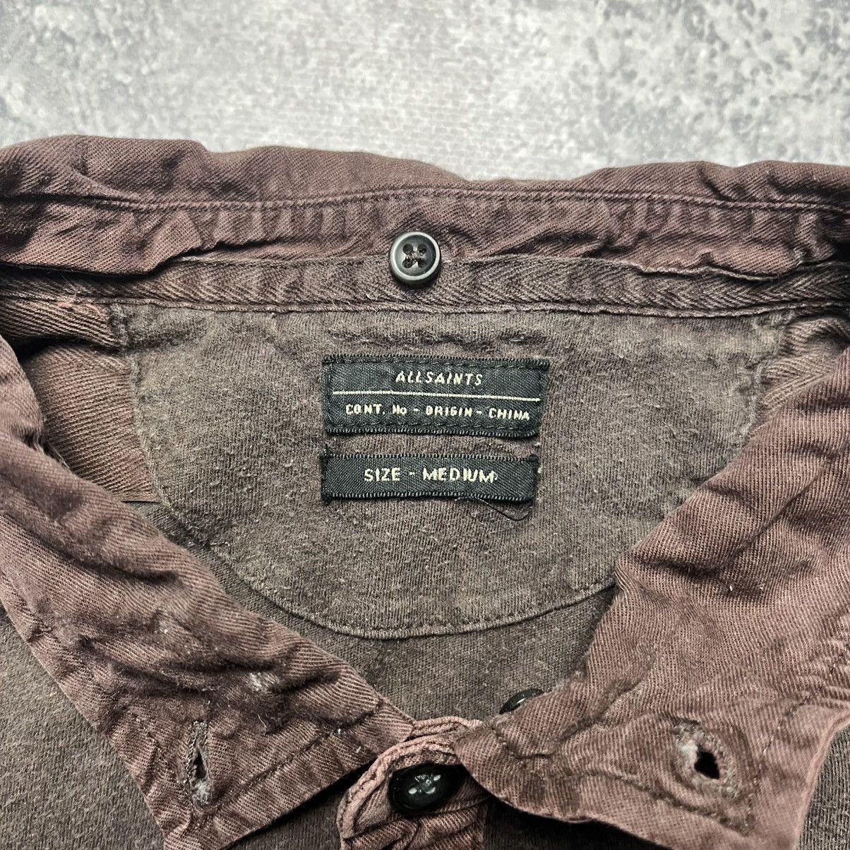 Allsaints Vintage Allsaints Brown Polo Shirt Streetwear Y2K Designer Size US M / EU 48-50 / 2 - 5 Thumbnail