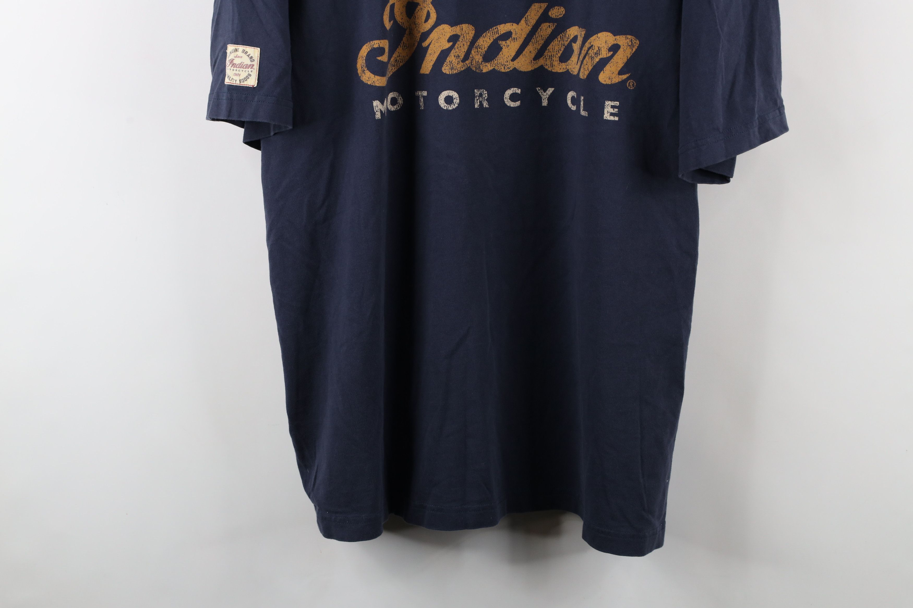Vintage Vintage Spell Indian Motorcycle Short Sleeve T-Shirt Blue Size US XXL / EU 58 / 5 - 3 Thumbnail