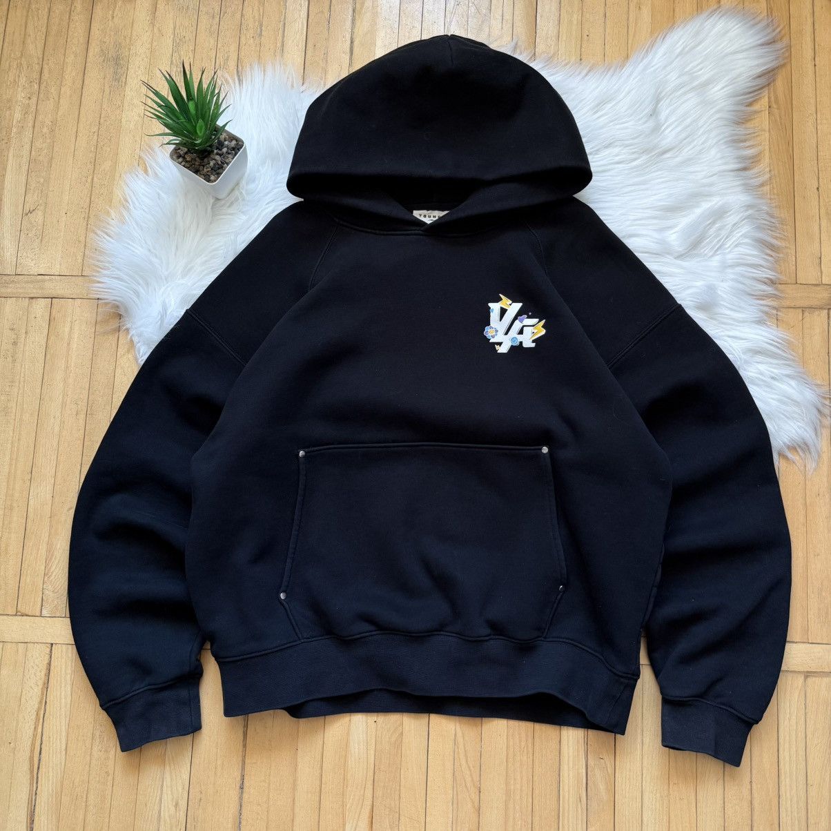YoungLA 📌 Young LA Trippy Logo Oversized Boxy Hoodie Size US M / EU 48-50 / 2 - 1 Thumbnail