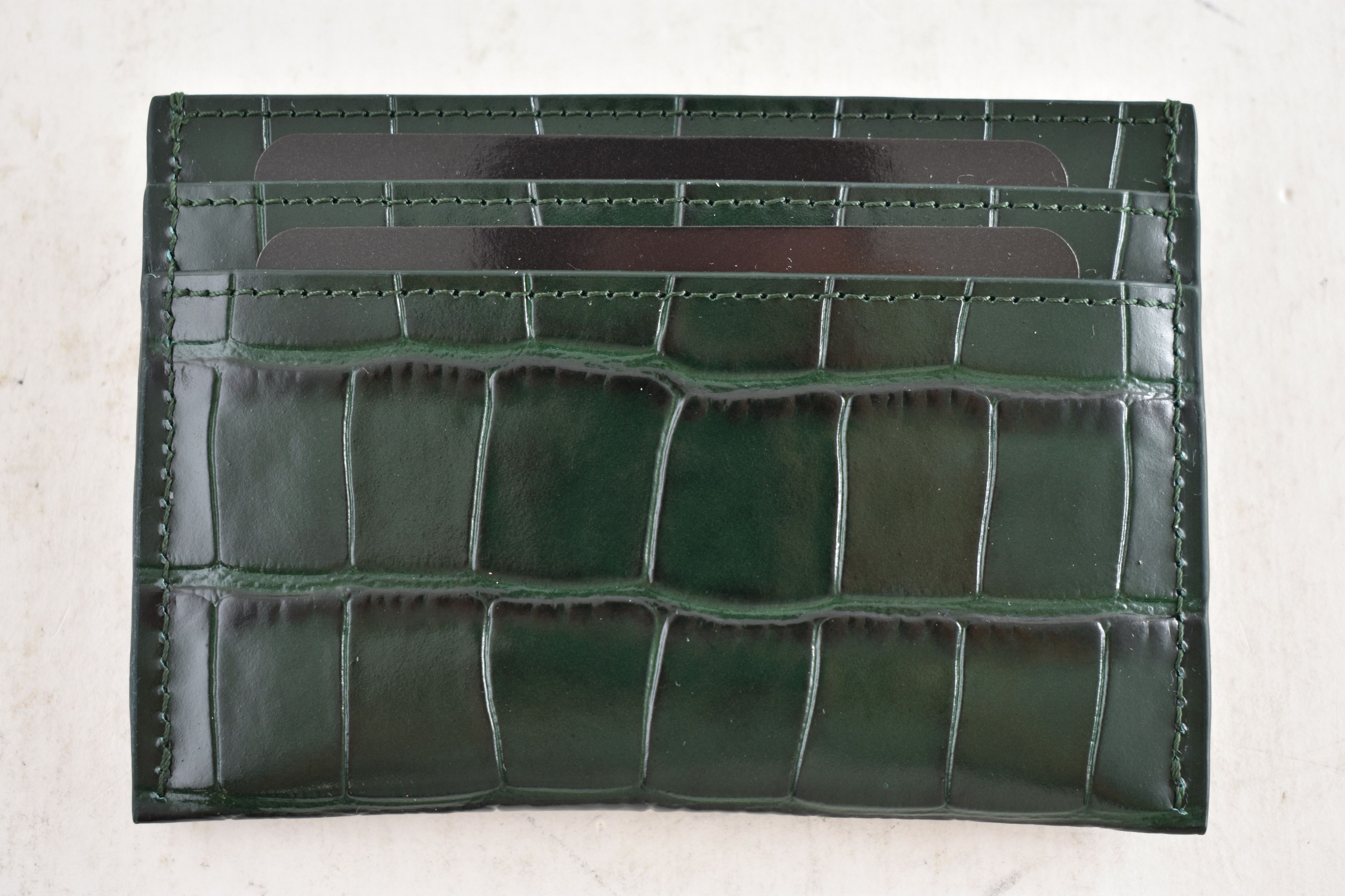 Chanel 26S Emerald Crocodile Embossed Credit Card Holder Wallet Size ONE SIZE - 7 Thumbnail
