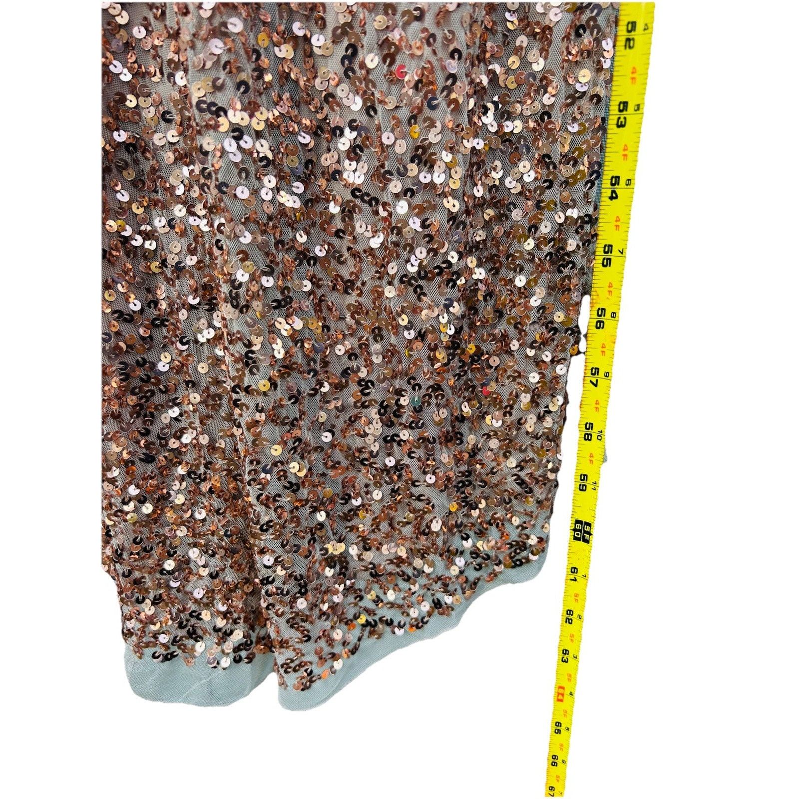 Other Mac Duggal V-Neck Slit Sequined Wrap Gown Size 4 Rose Copper Size S / US 4 / IT 40 - 14 Thumbnail