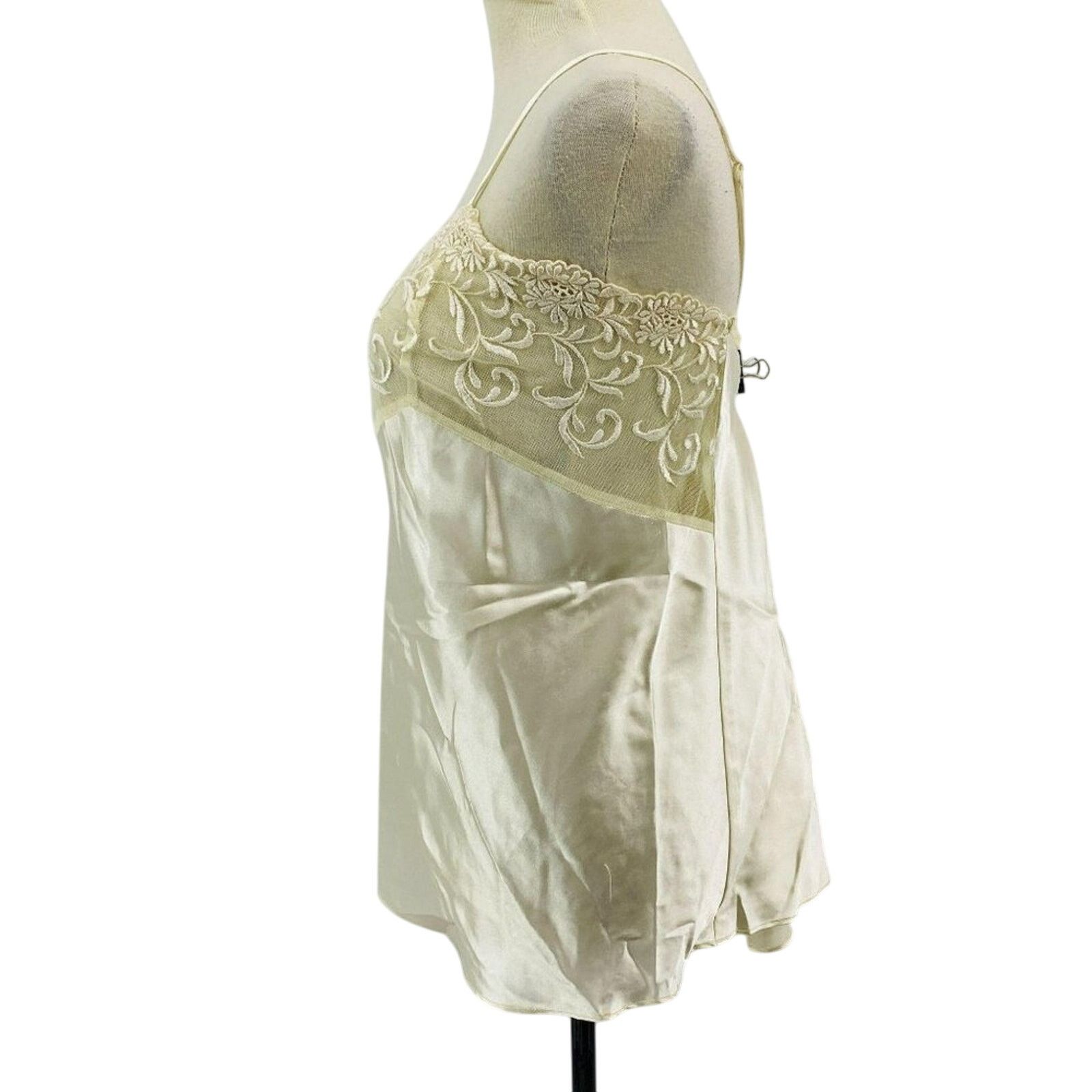 Vintage Vintage Woman Within Camisole Ivory Satin Lace Size 52 Size ONE SIZE - 3 Thumbnail