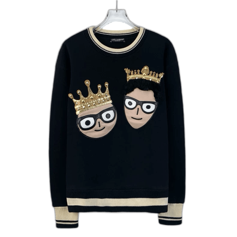 Dolce & Gabbana Dolce&Gabbana Black Crown Graphic Long Sleeve Sweatshirt Size US XS / EU 42 / 0 - 1 Thumbnail
