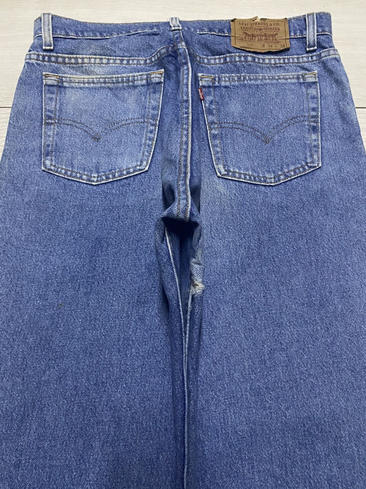 Levi's Vintage Levis 510 Blue Wash Distressed Jeans Size US 32 / EU 48 - 4 Thumbnail