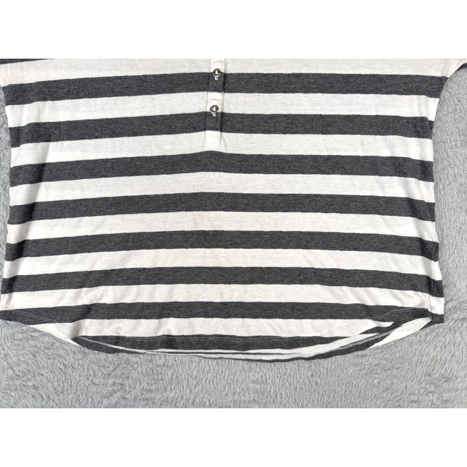 Tommy Hilfiger Tommy Hilfiger Shirt Women Large Gray White Stripe Long Sleeve Cotton Blend Size L / US 10 / IT 46 - 5 Thumbnail
