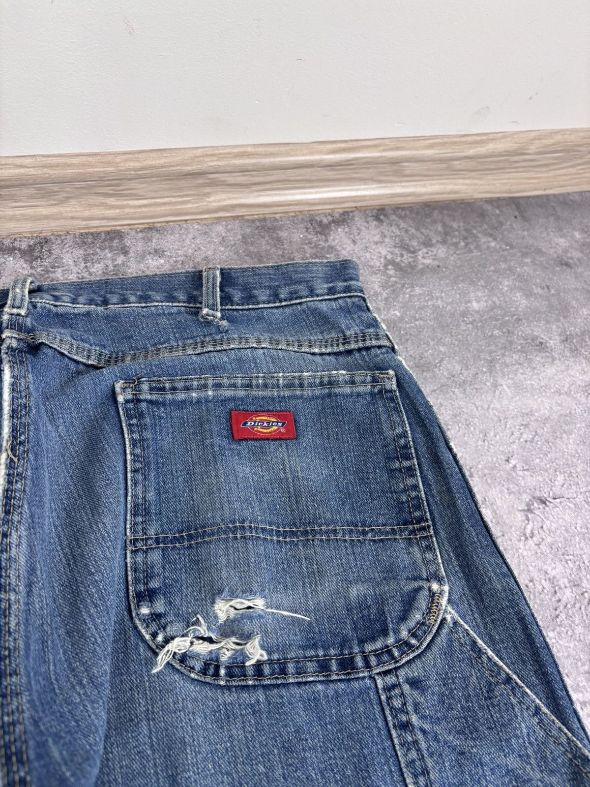 Dickies Dickies Men’s Denim Jeans Faded Blue USA Carpenter Workwear Size US 36 / EU 52 - 7 Thumbnail