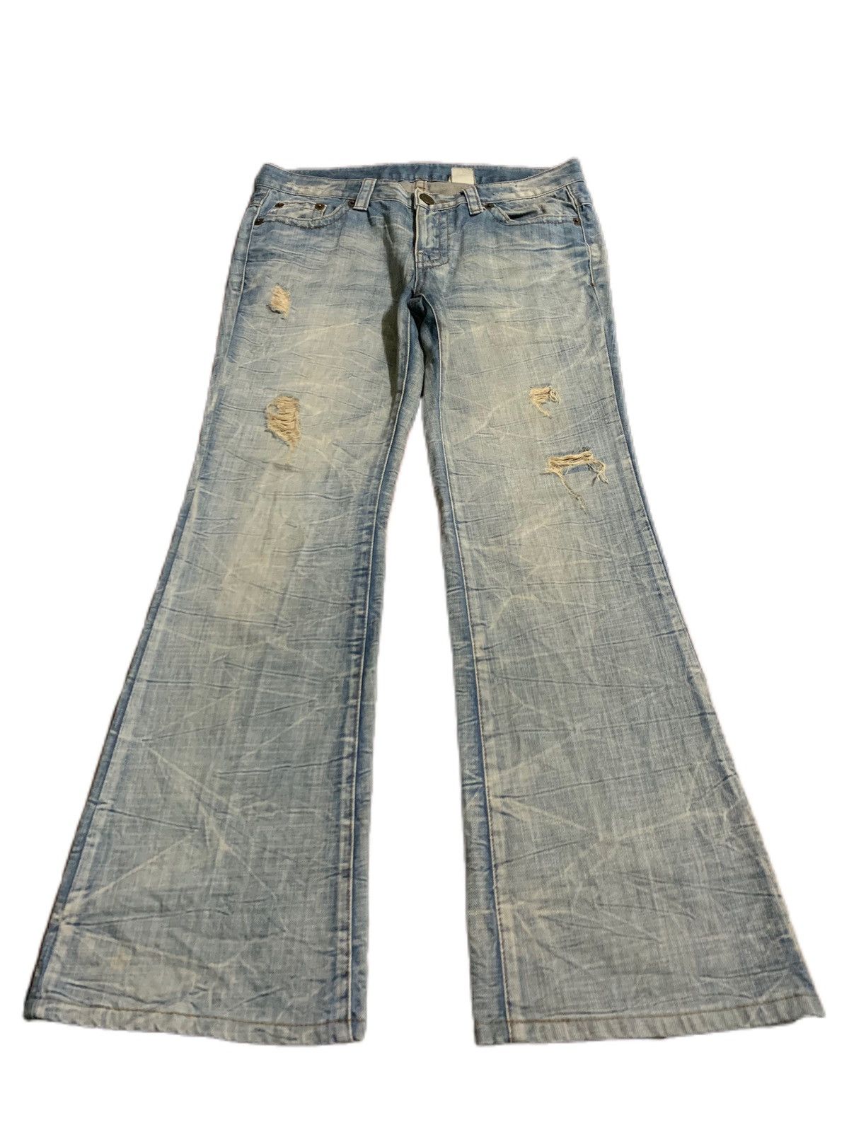 FLARE DISTRESSED stone wash agate label japanese designer