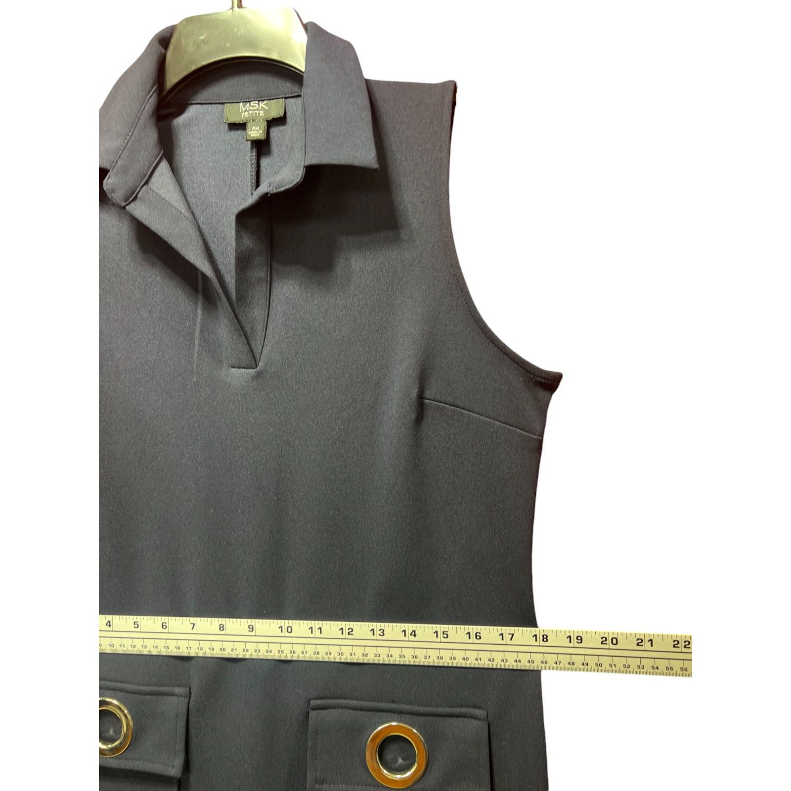 Other MSK - Women's Sleeveless Shift Dress Petite - Navy Blue - Pe Size M / US 6-8 / IT 42-44 - 6 Thumbnail