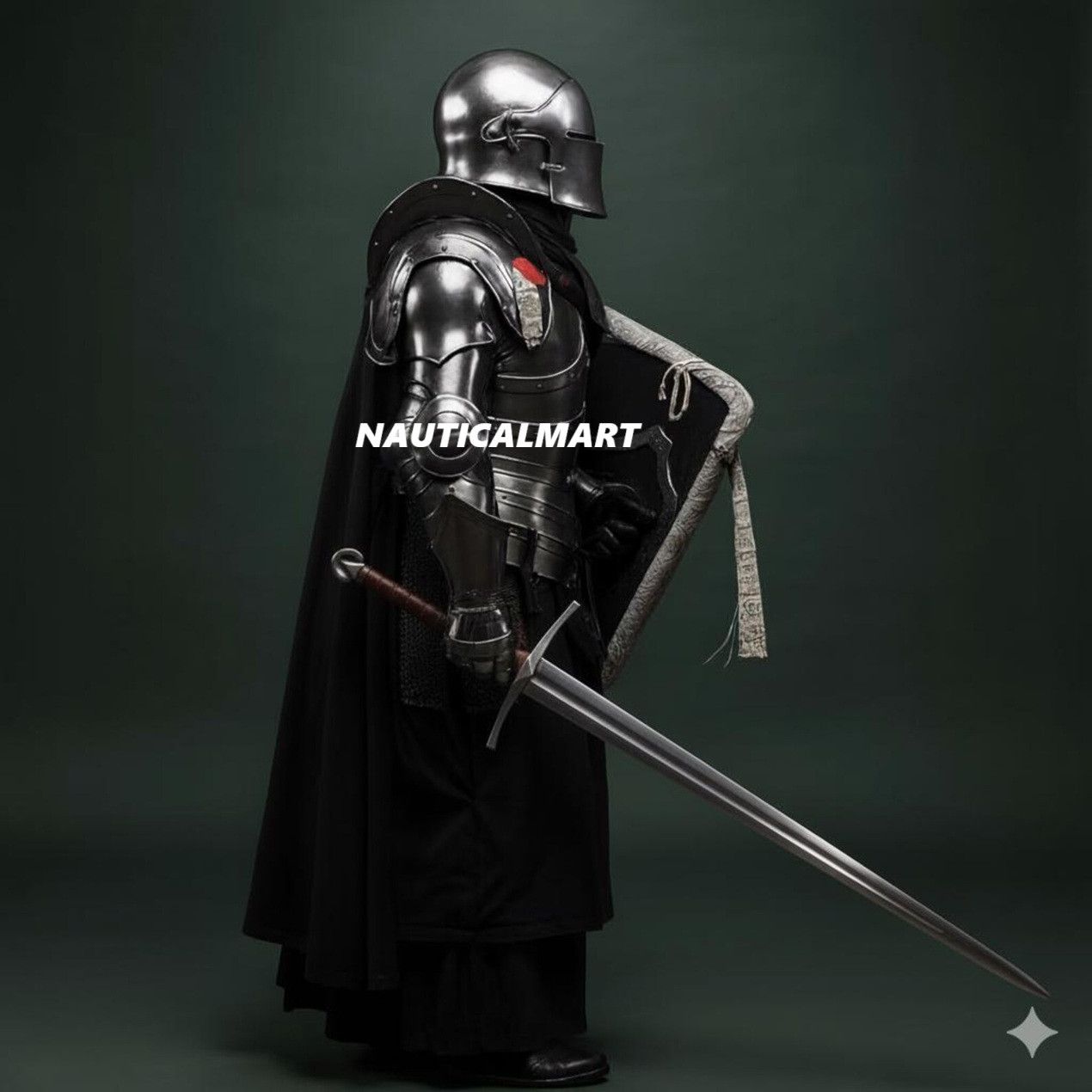 Other Barbute Full Armor Set – Medieval Knight Suit of Armor | Size ONE SIZE - 2 Thumbnail
