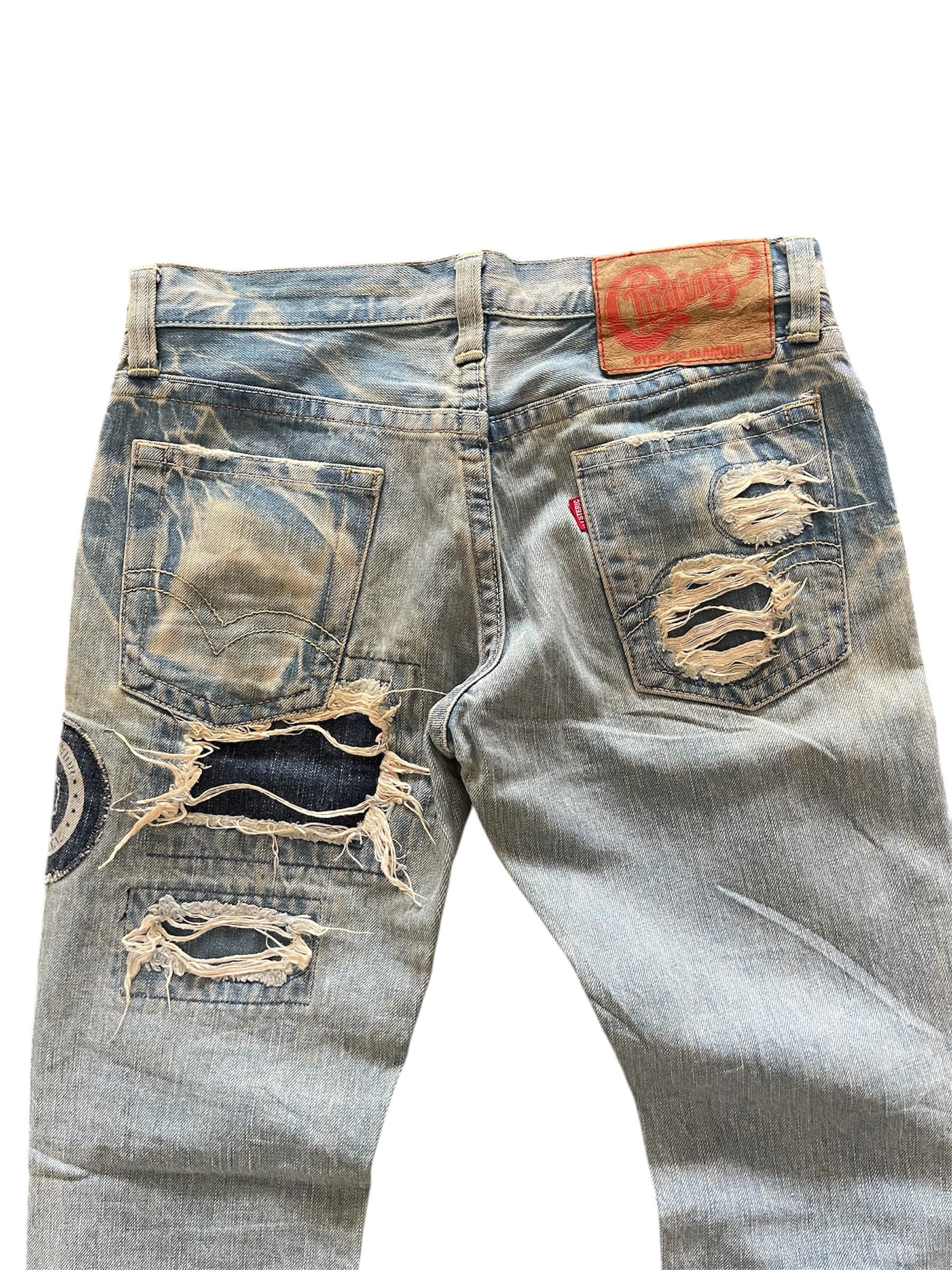 Hysteric Glamour × Le Grande Bleu (L.G.B.) Hysteric Glamour Patchwork Low Rise Baby Blue Reconstruck Size US 30 / EU 46 - 17 Thumbnail