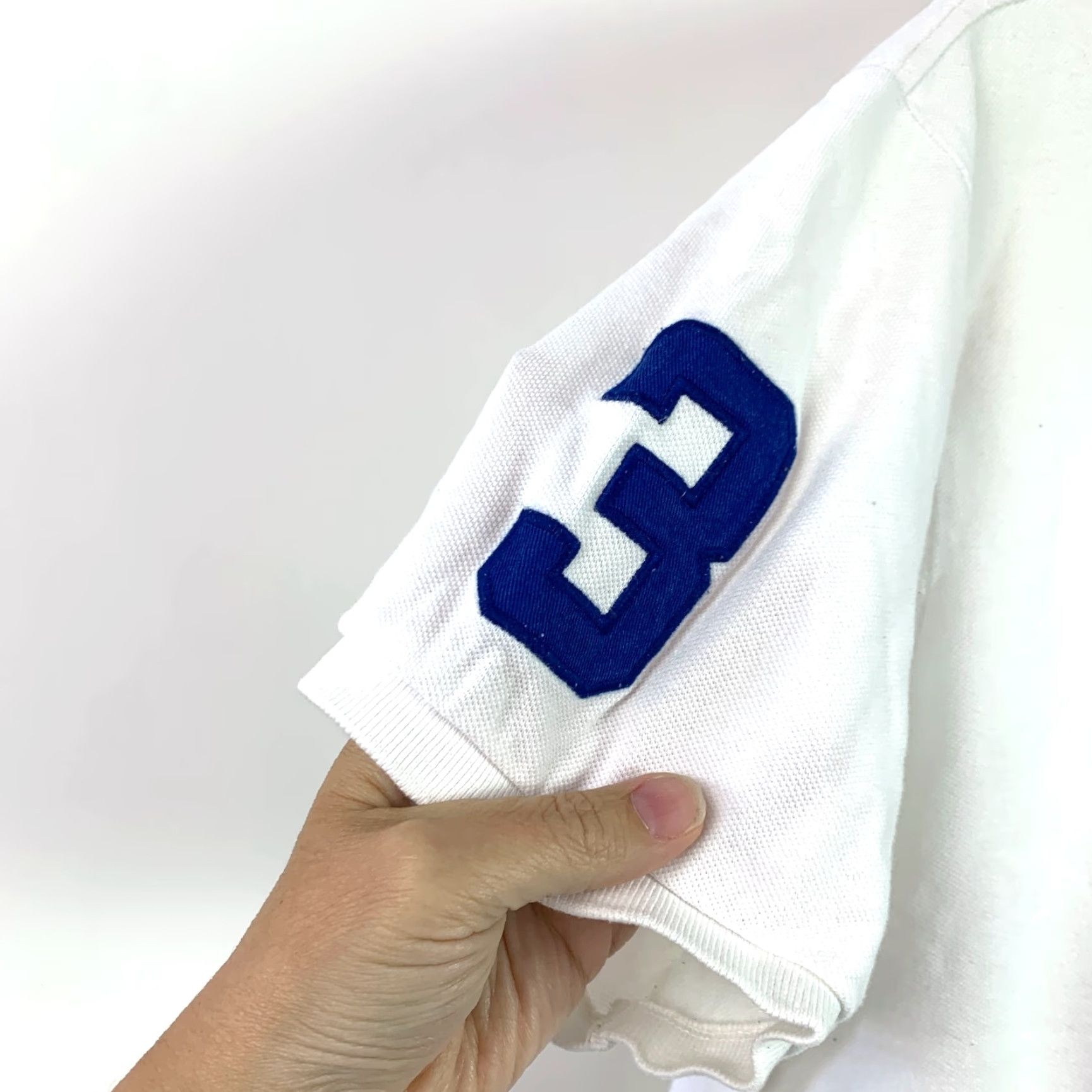 Polo Ralph Lauren VINTAGE Polo Ralph Lauren USA Felt Spellout Pony White Custom Fit Rugby Polo Shirt XXL Size US XXL / EU 58 / 5 - 3 Thumbnail