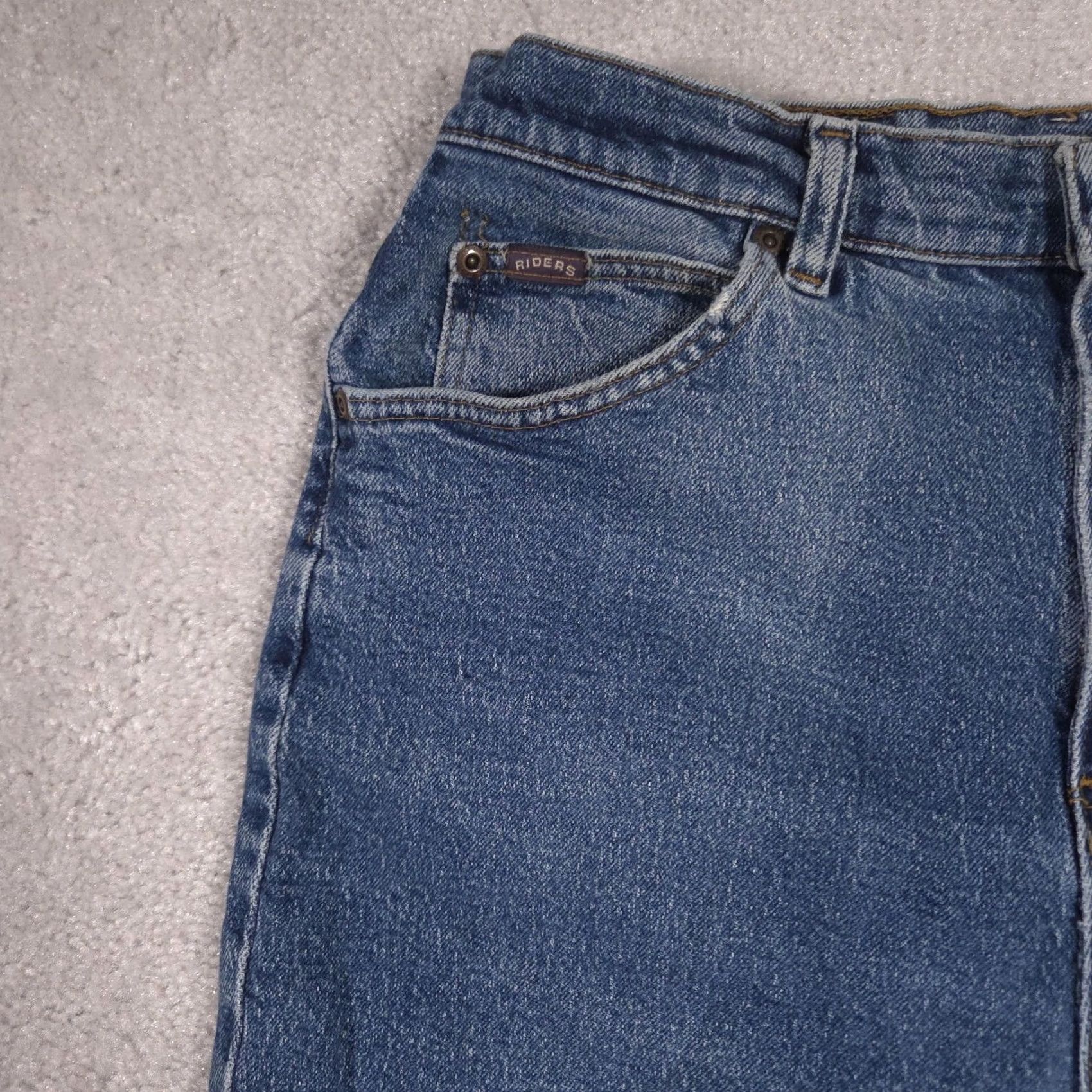Vintage Riders Jeans Womens 10P Blue Medium Wash High Rise Mom Taper Denim Pants Casual Size 32" / US 10 / IT 46 - 4 Thumbnail
