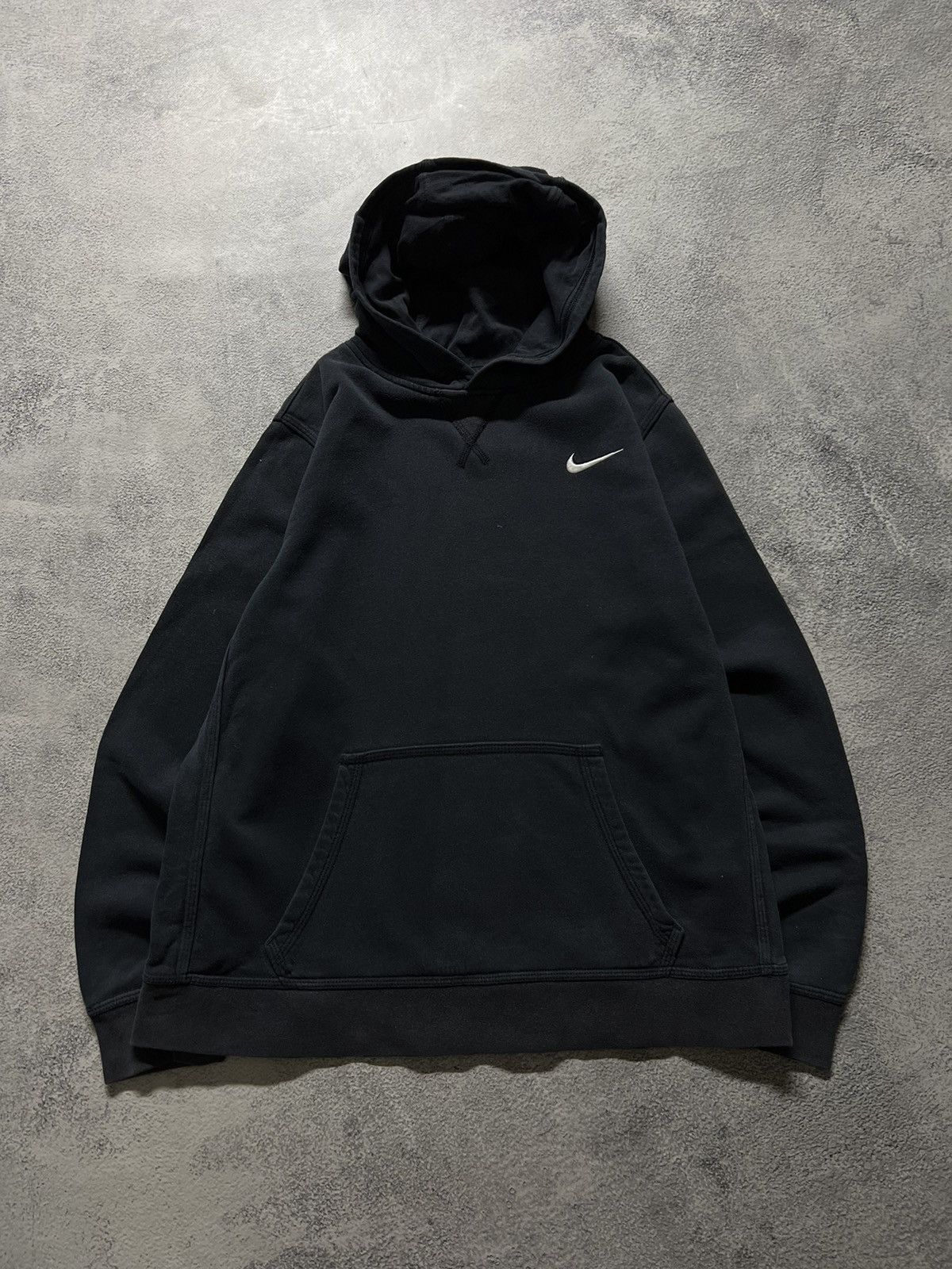 Nike × Vintage Vintage Y2k Nike 🖤 Faded Mini Swoosh Hoodie 00’s Size US S / EU 44-46 / 1 - 1 Thumbnail