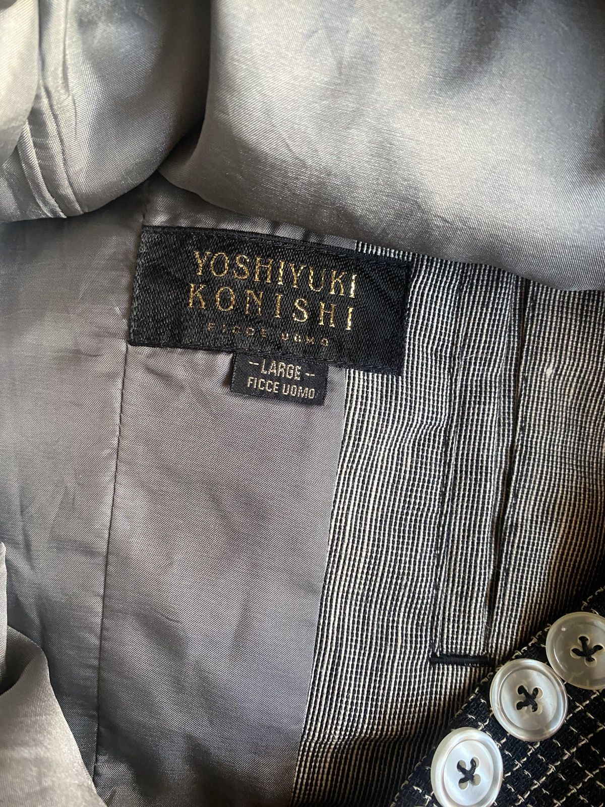 Yoshiyuki Konishi Vintage Ficce Uomo Countless Button Wool Jacket Size US L / EU 52-54 / 3 - 3 Thumbnail