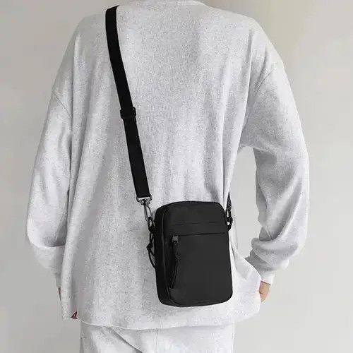 Japanese Brand Casual Canvas Sling with Zipper Small Shoulder Bag Size ONE SIZE - 2 Thumbnail