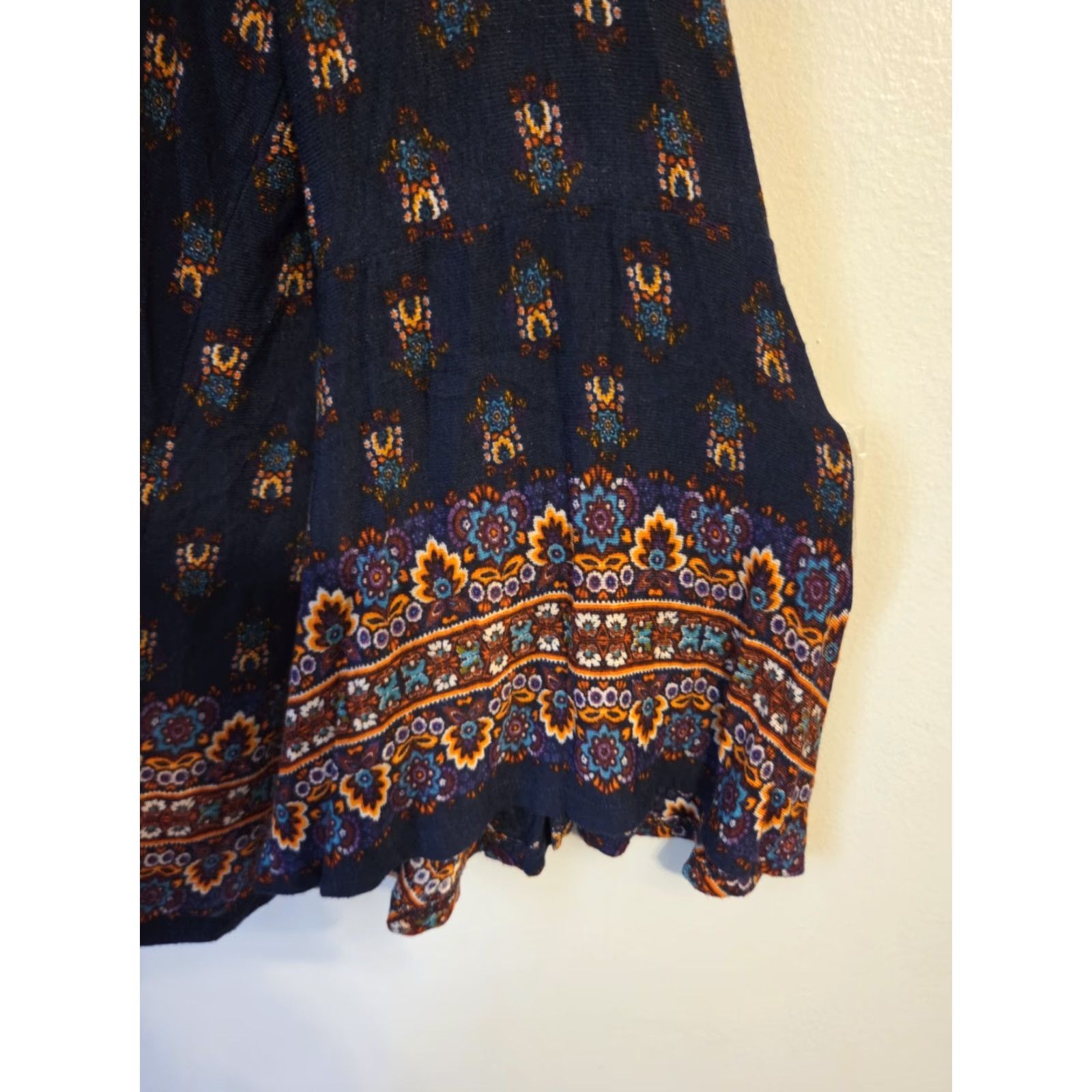 Vintage VINTAGE America Blues Navy Blue Embroidered Stretchy Sheer Top Hippie Boho XL Shirt Womens Size XL / US 12-14 / IT 48-50 - 5 Thumbnail