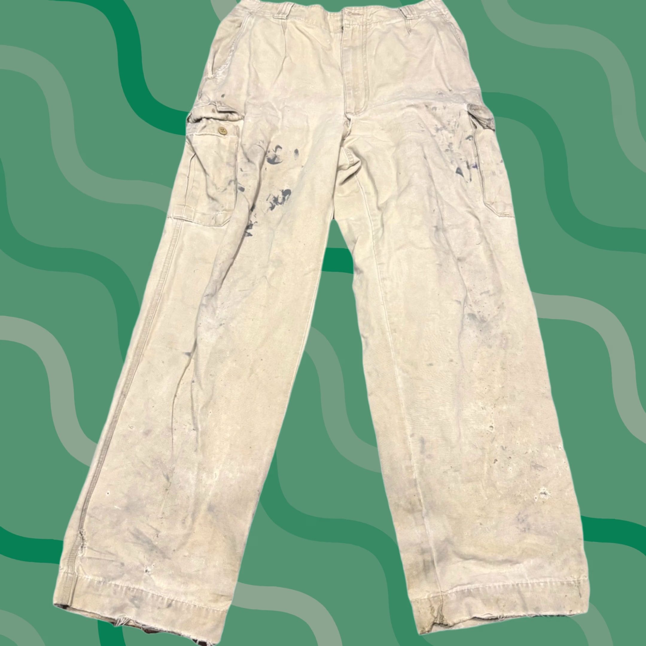 Thrasher VINTAGE Structure Pants Men 33X32 Brown Cargos Baggy Y2K Wide Skate Thrashed J6 Green Size US 33 - 1 Thumbnail