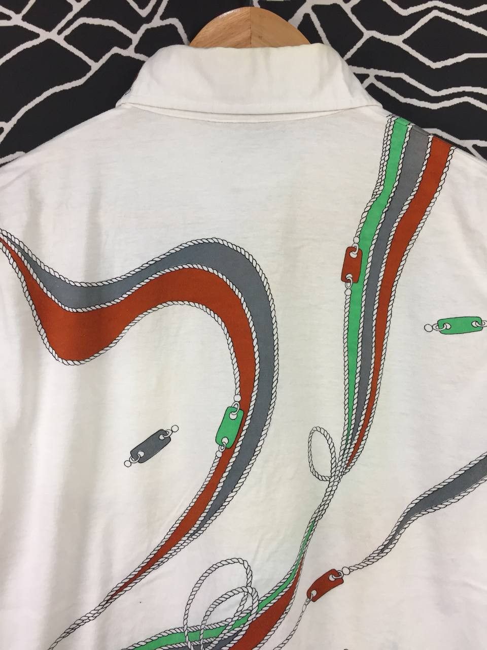 Japanese Brand Vtg 80s Moare Baroque Style All Over Print Luxury Polo Tee Size US M / EU 48-50 / 2 - 5 Thumbnail