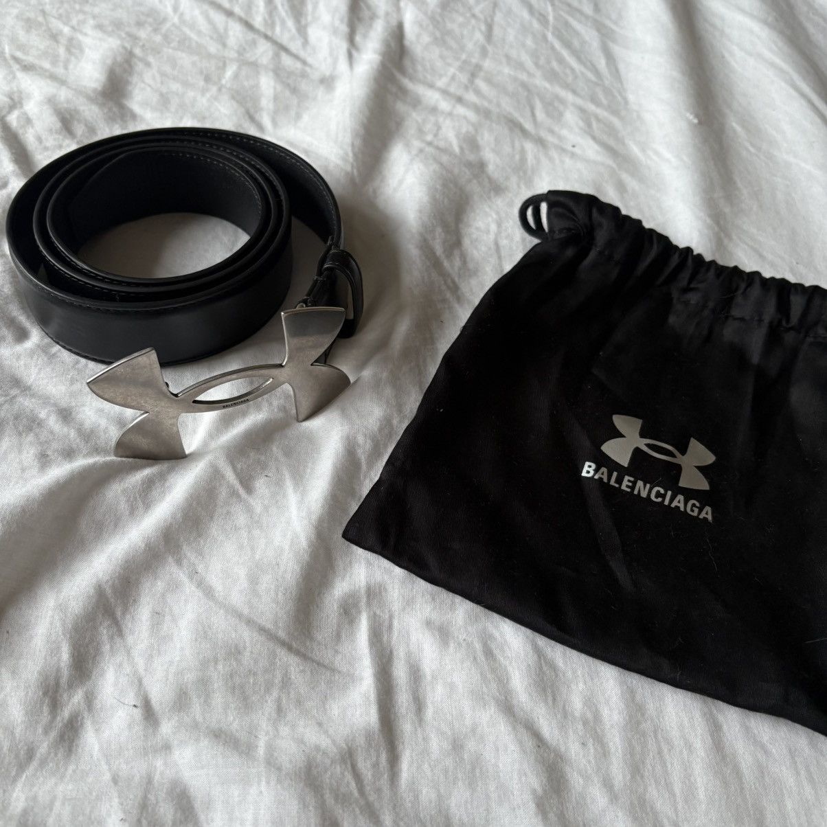 Balenciaga × Under Armour Balenciaga X Under Armor Silver Logo Belt Size 100 Size 32 - 1 Thumbnail