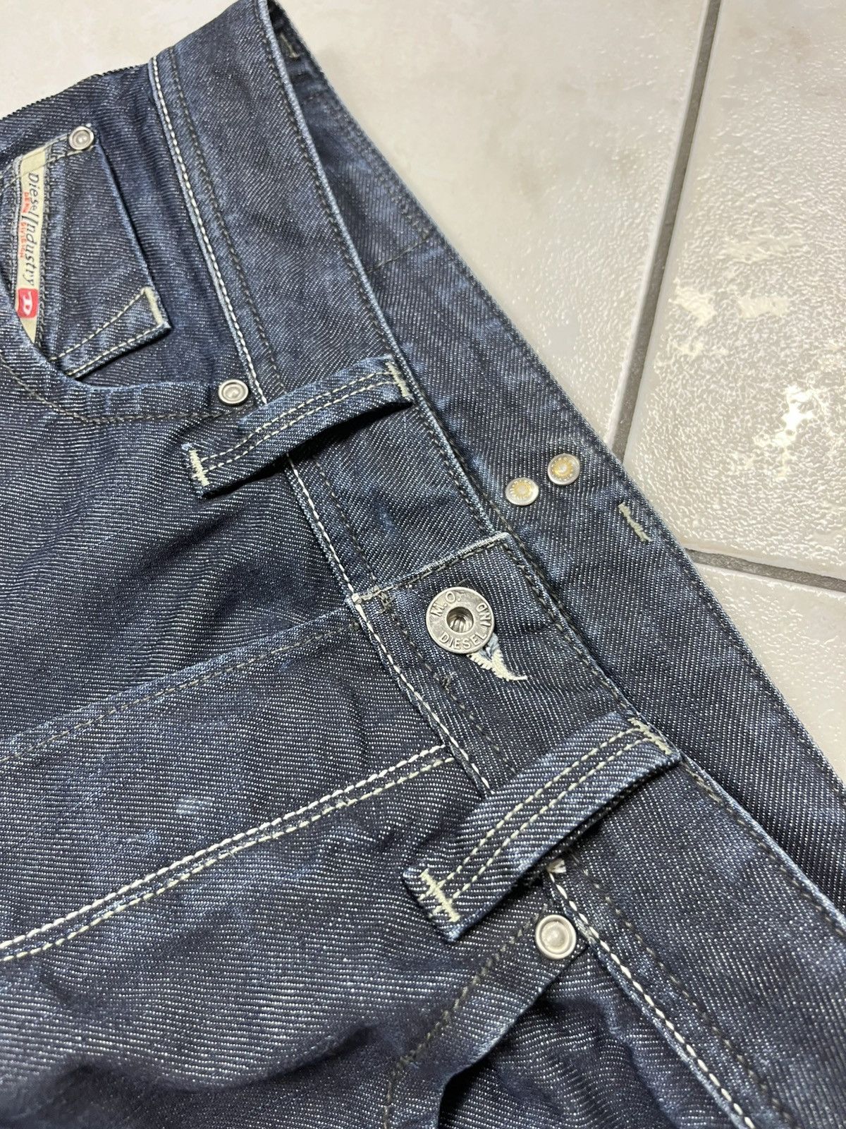 Diesel × Vintage Vintage Diesel larkee y2k waxed denim jeans pants goth navy Size US 32 / EU 48 - 11 Thumbnail