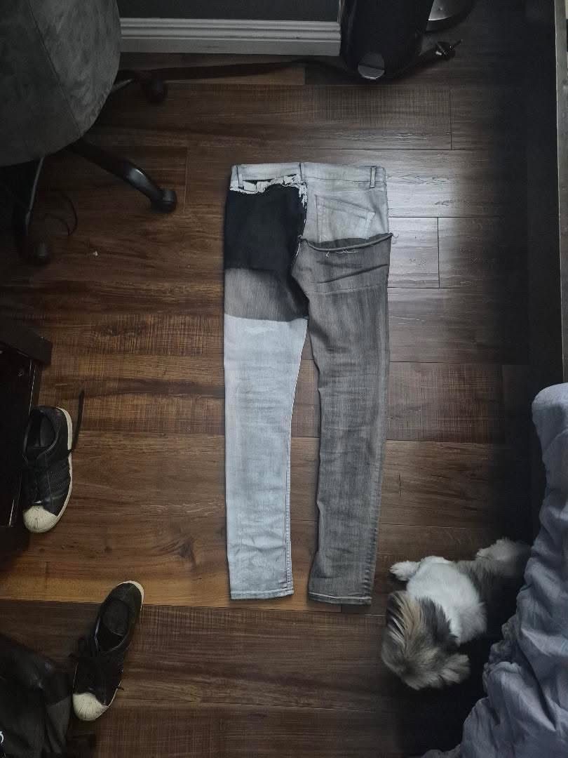 Rick Owens Rick Owens TECUATL S/S 20 White Wax Tyrone Collage Denim Size US 31 - 2 Thumbnail