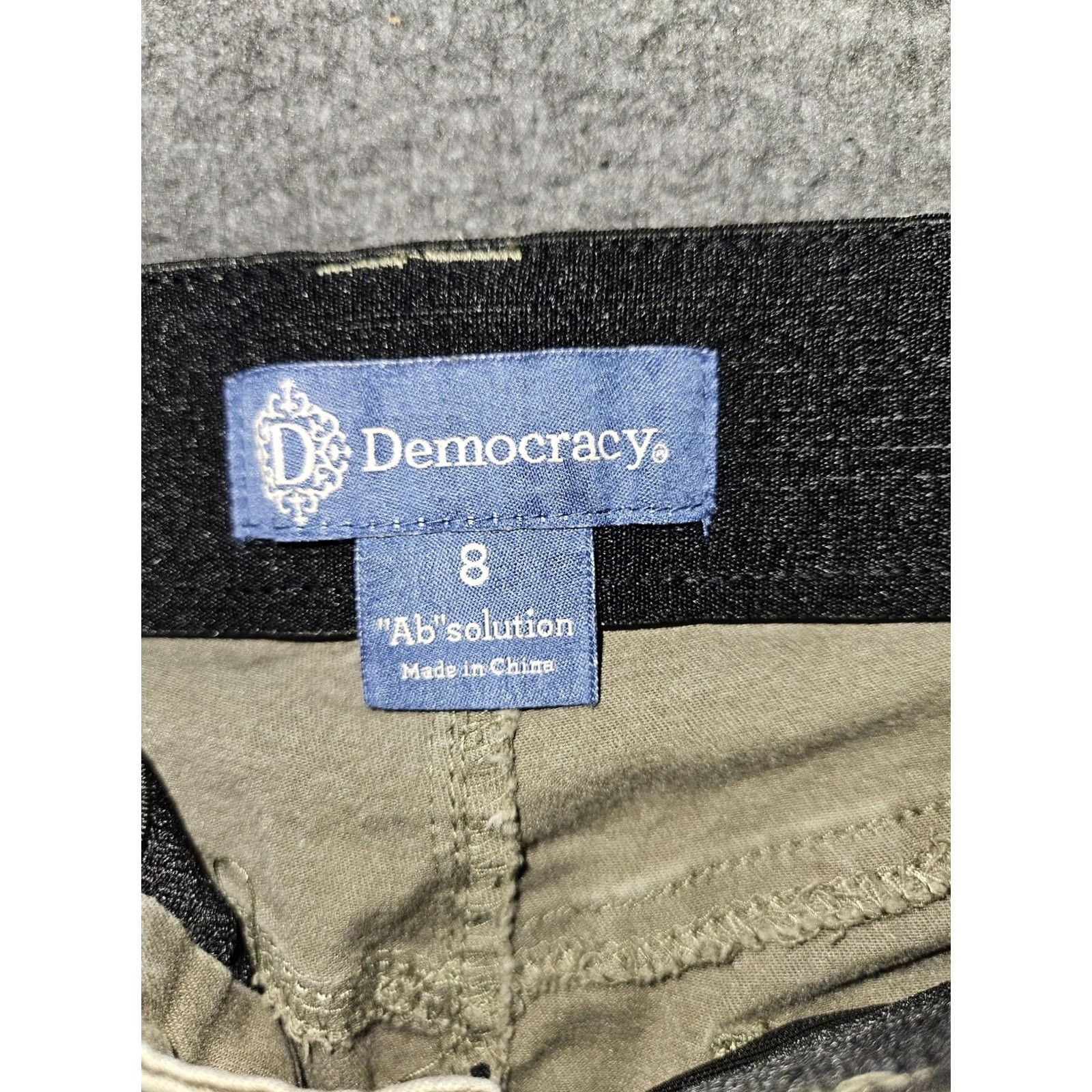 Vintage Democracy Jeans Womens 8 Olive Green Ab-Solution Skinny Stretch Ankle Twill Jeans Size 30" / US 8 / IT 44 - 2 Thumbnail