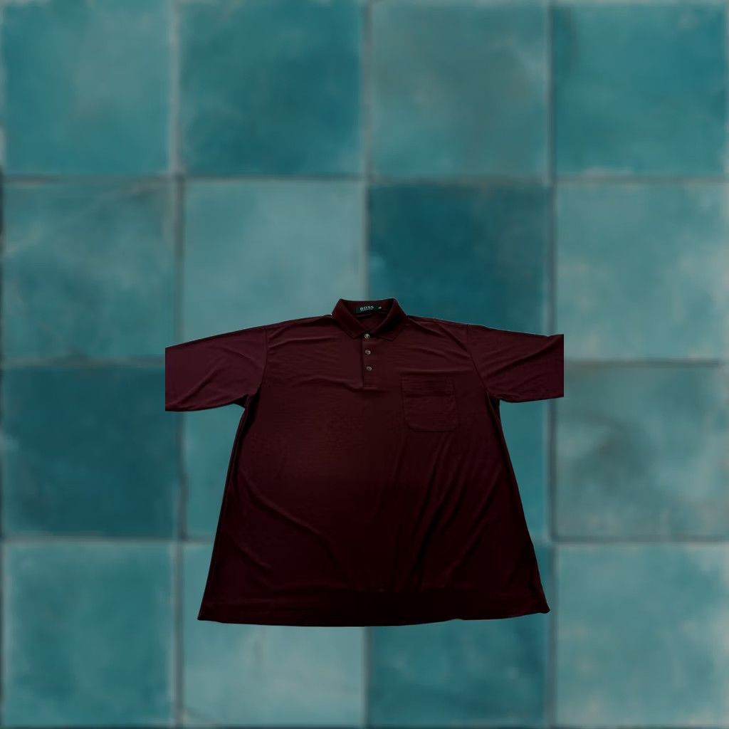 Vintage Boss Polo Shirt Mens Big 1X Red 100% Silk Short Sleeve Pocket Big & Tall Size US XL / EU 56 / 4 - 1 Thumbnail