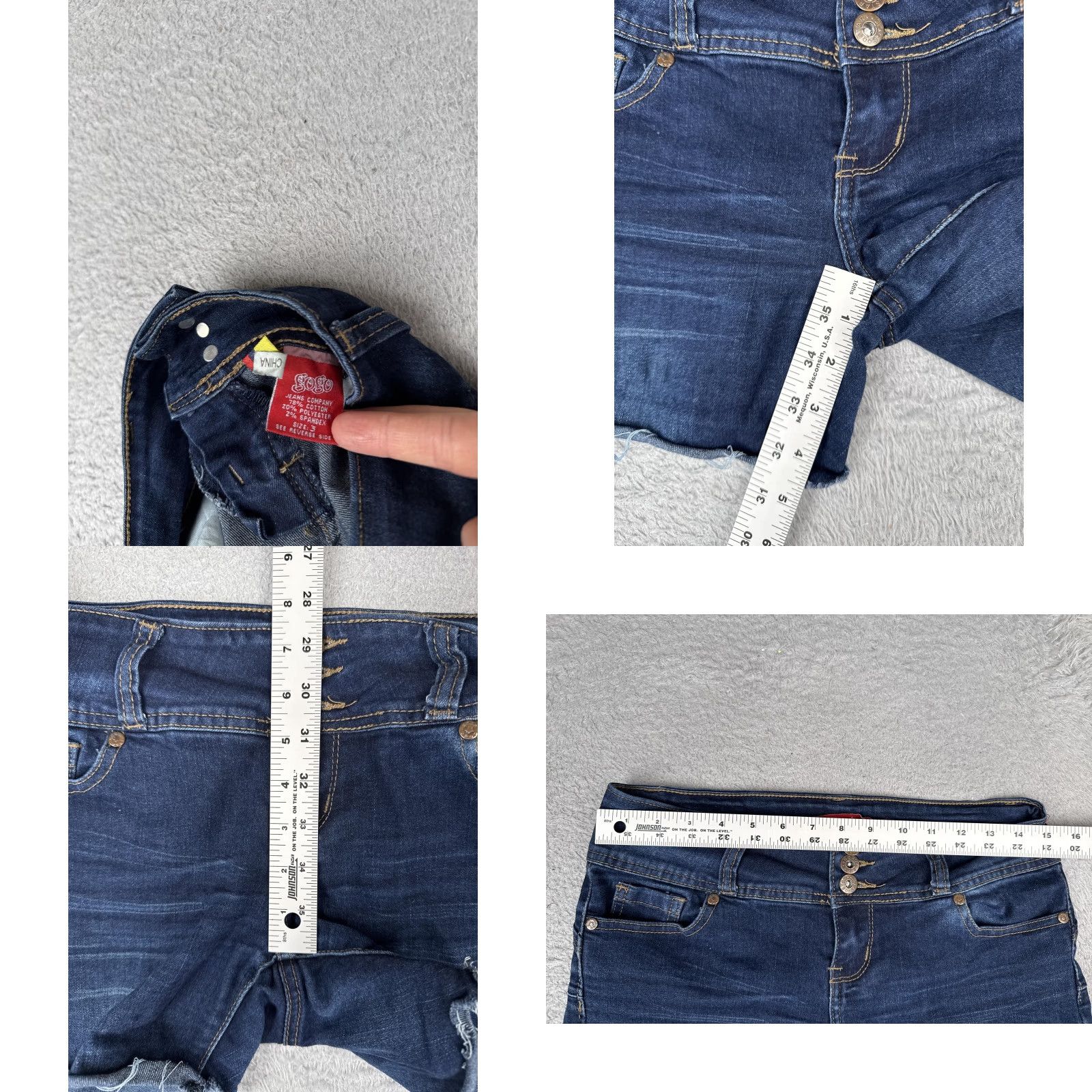 Vintage Gogo Jeans Shorts Jeans Cut-Off 5-Pocket 30x4 Juniors Blue Denim Short Inseam 4in Casual Womens Modern Stretch 3 Size 26" / US 2 / IT 38 - 8 Thumbnail