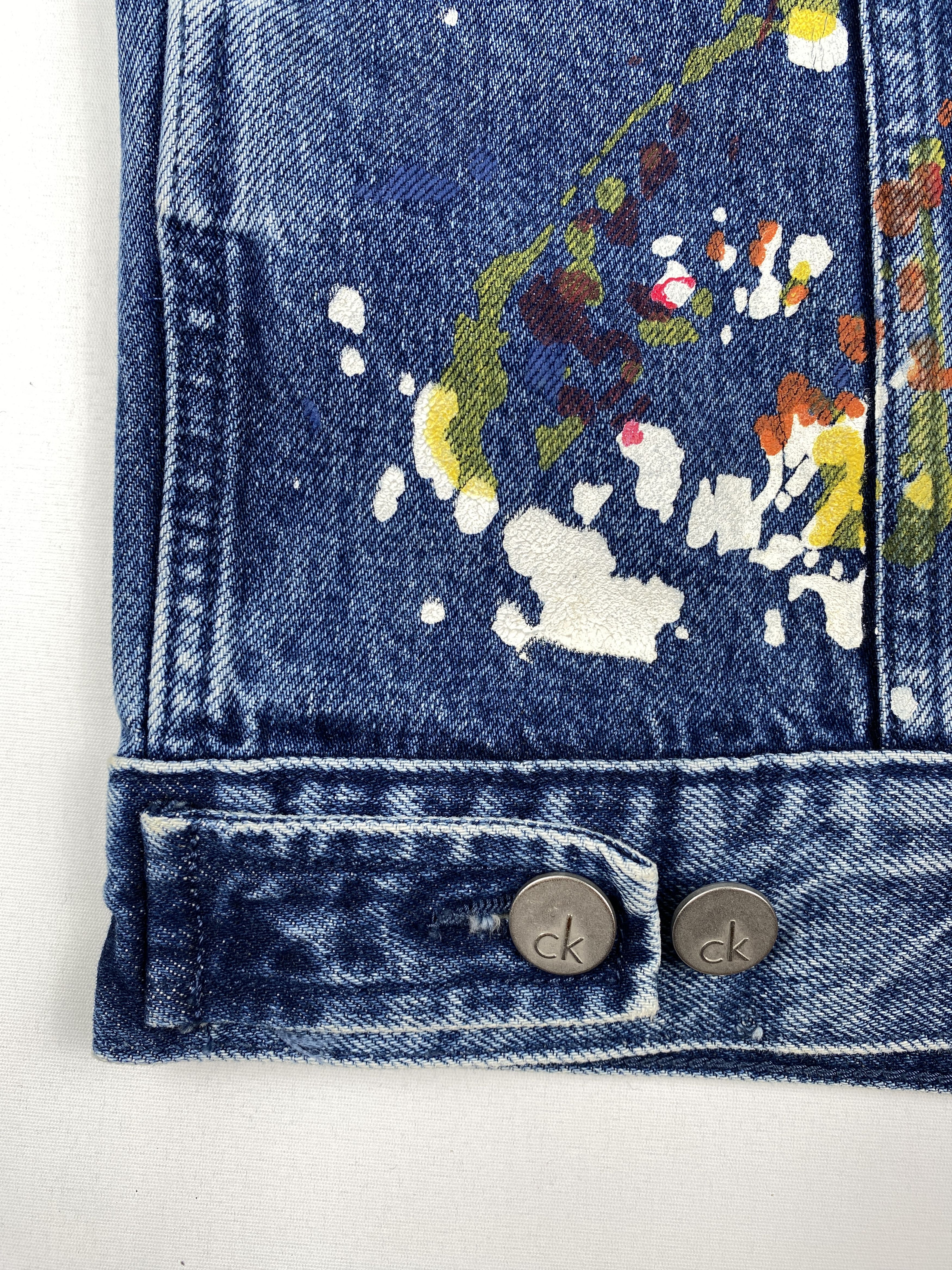 Calvin Klein Raf Simons 2014 Paint Splattered Denim Jacket Size US M / EU 48-50 / 2 - 13 Thumbnail