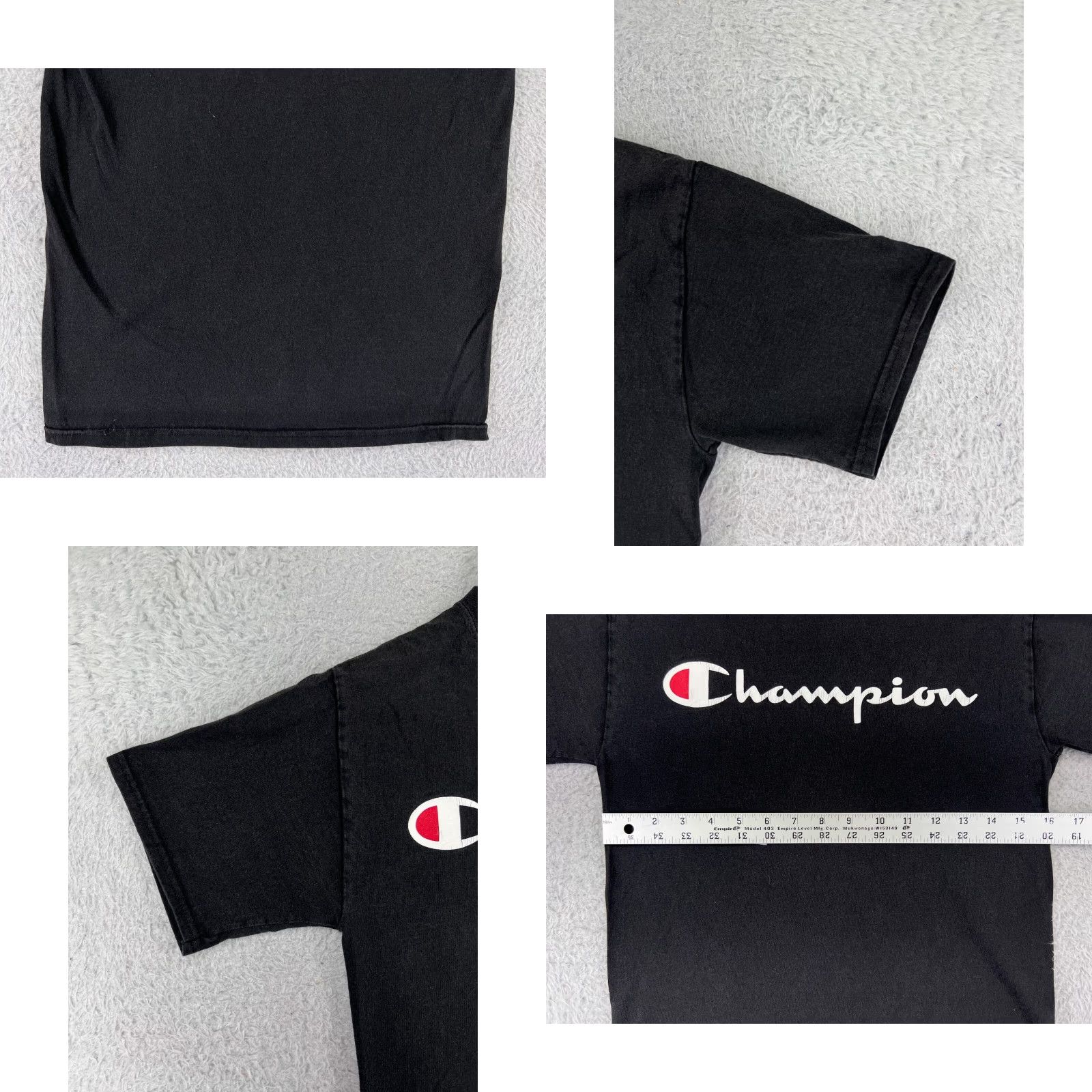 Champion VINTAGE Champion Shirt Mens Small Black Spellout Logo Short Sleeve Crew Neck Cotton Size US S / EU 44-46 / 1 - 8 Thumbnail