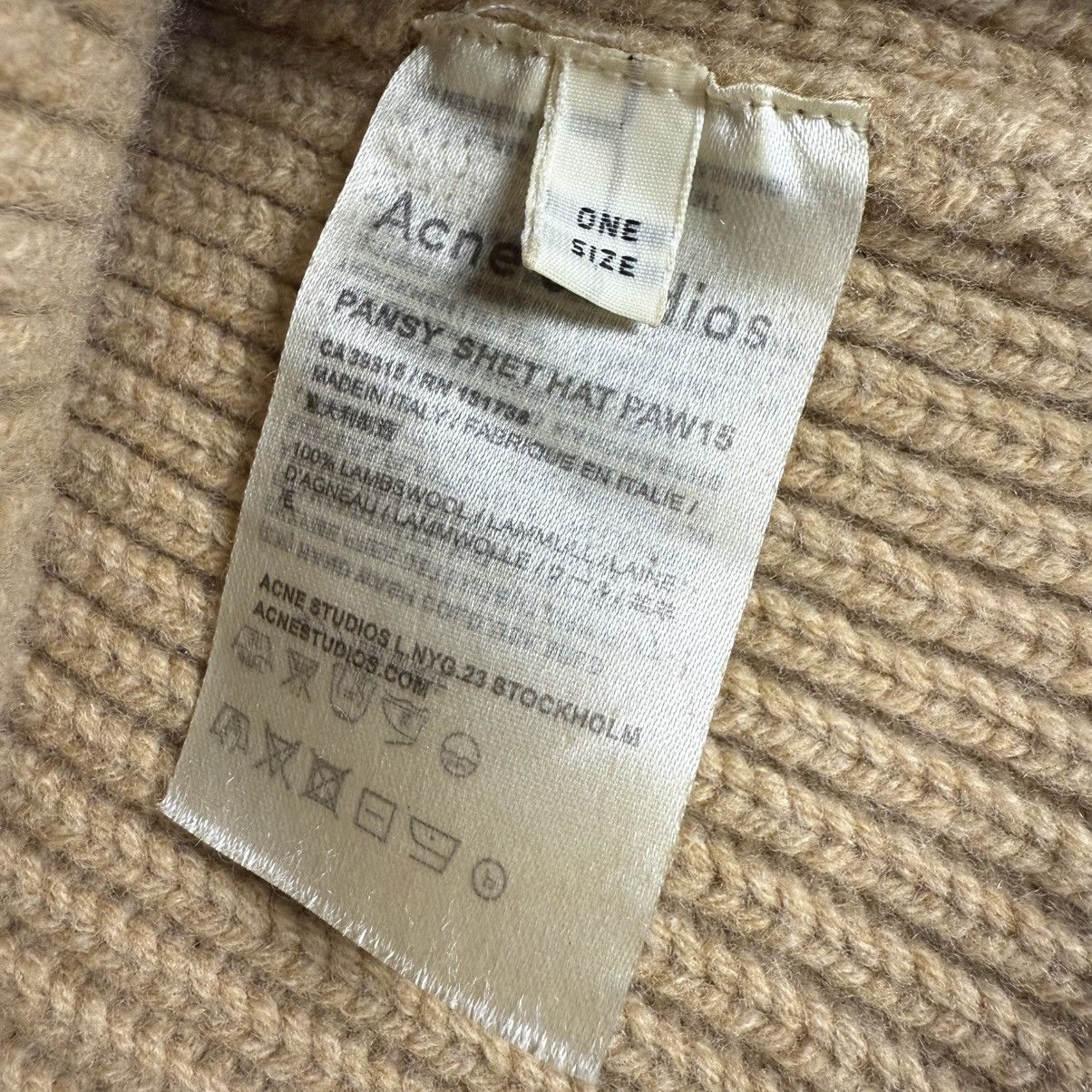 Acne Studios Acne Studios Face Patch Ribbed Beanie Camel Size ONE SIZE - 5 Thumbnail