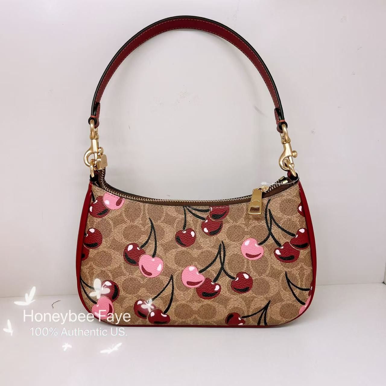 Coach Teri Shoulder Bag In Signature Canvas With Cherry CY694 Size ONE SIZE - 2 Thumbnail