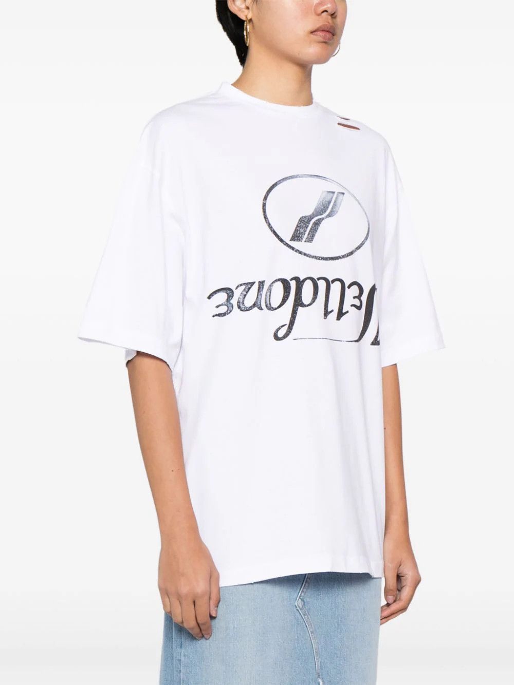 WE11DONE o1mris0824 Reverse Logo T-Shirt in White Size US XS / EU 42 / 0 - 7 Thumbnail
