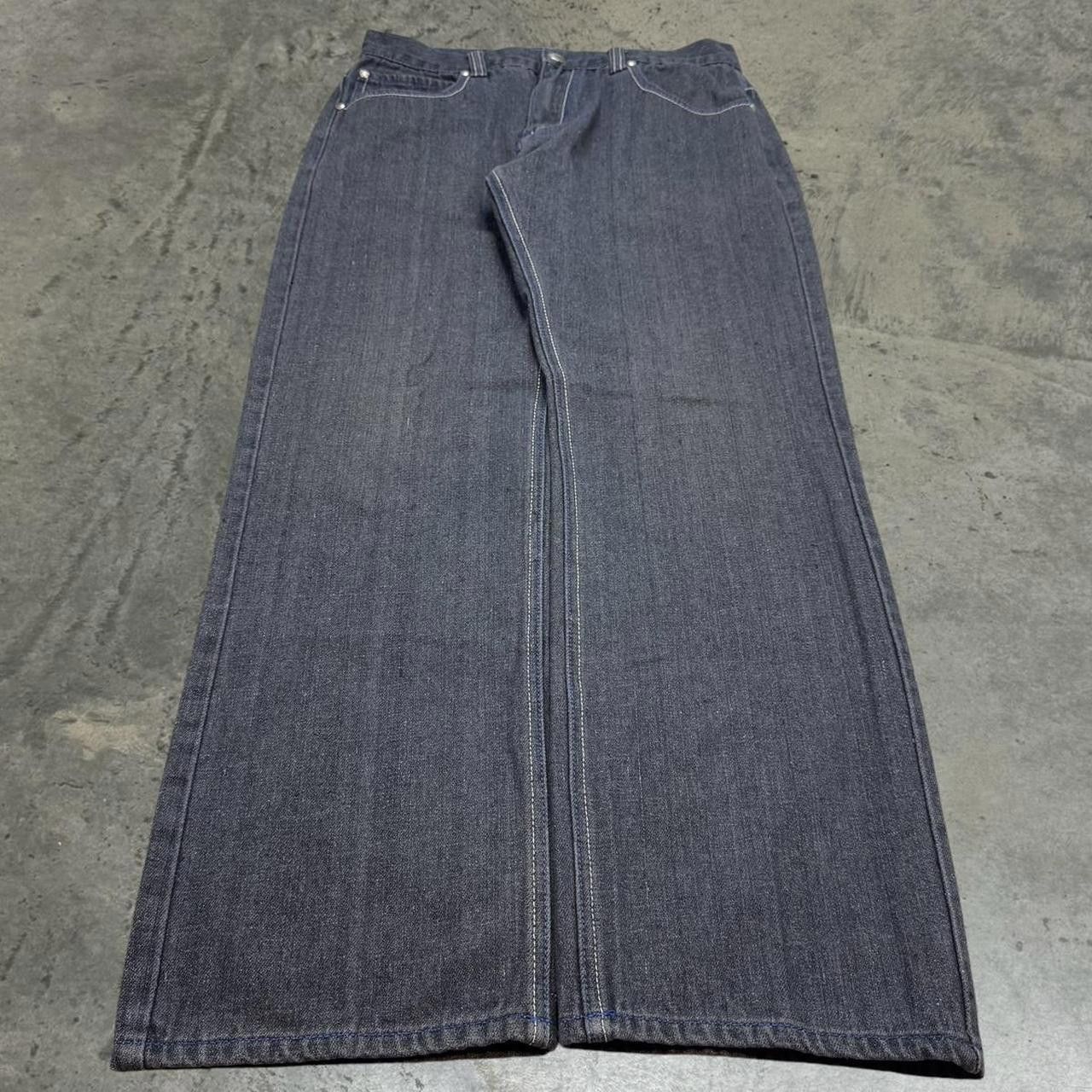 Japanese Brand × Vintage Vintage Y2K Urban Label Embroidered Baggy Wide Leg Jeans Size US 32 / EU 48 - 4 Thumbnail