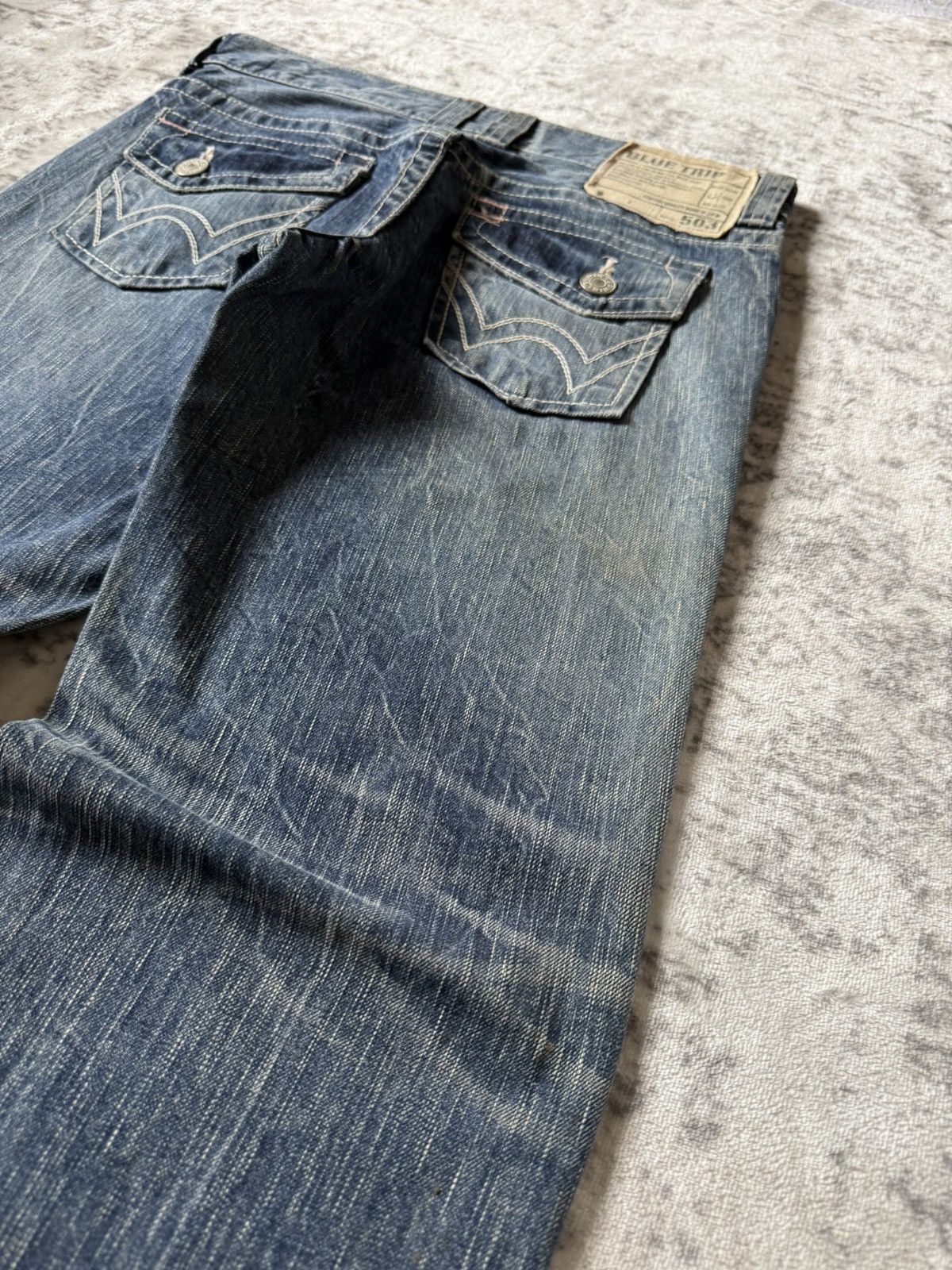 Edwin 2000s Edwin 503 Shadow Wrinkle Wash Flared Jeans Size US 30 / EU 46 - 11 Thumbnail