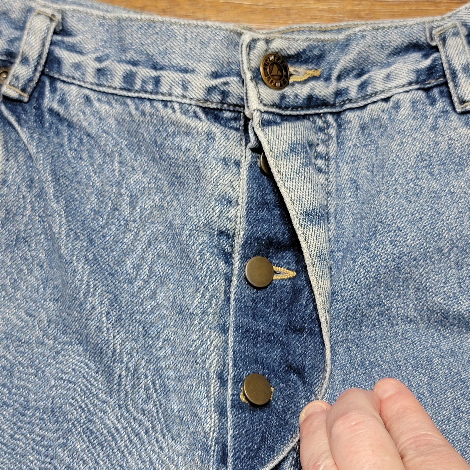Liz Claiborne Liz Wear Straight Jeans w/ Patches & Button Fly - Size 14 Size 36" / US 14 / IT 50 - 3 Thumbnail