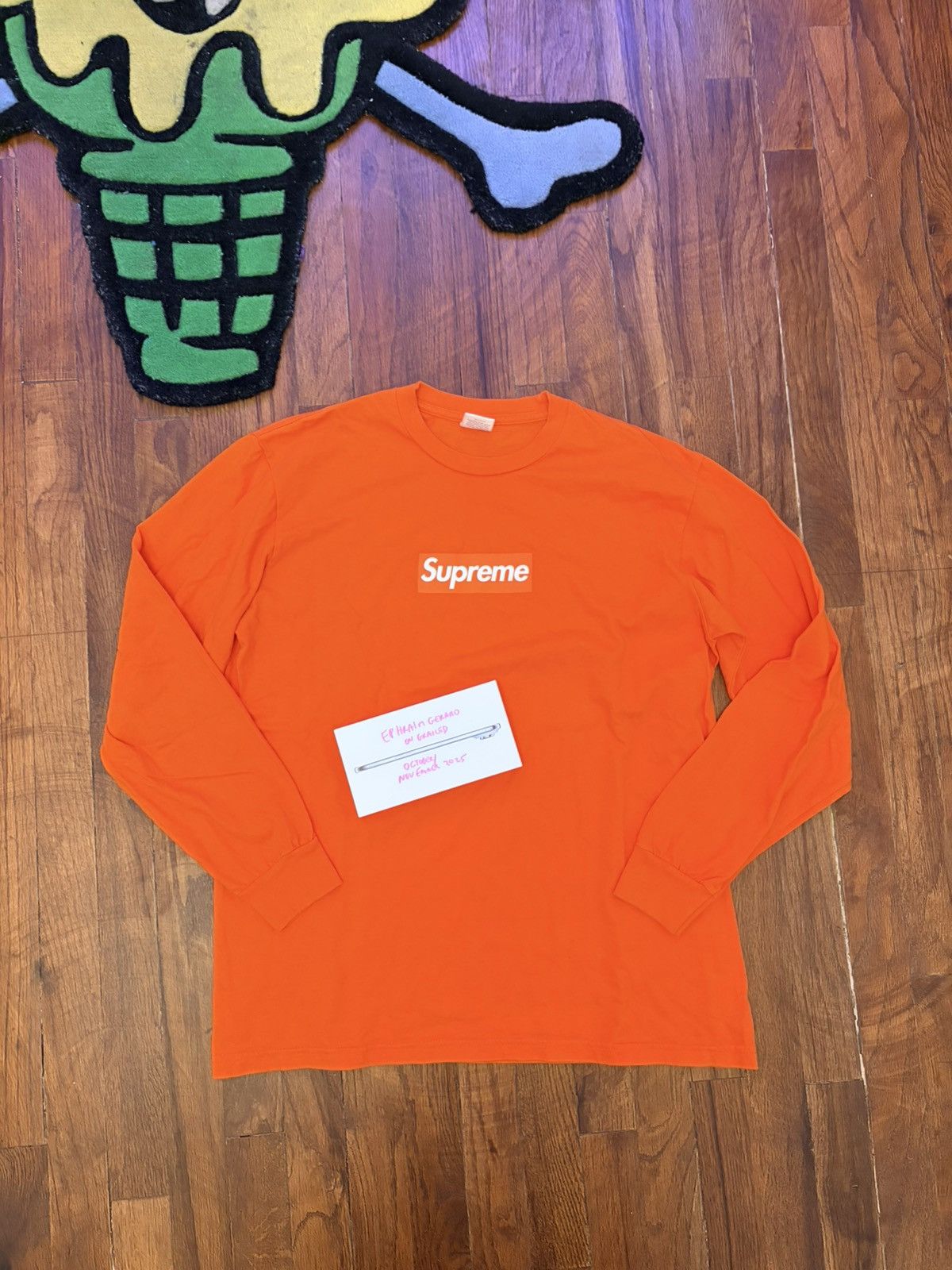 Supreme Orange Box Logo Tee | Grailed