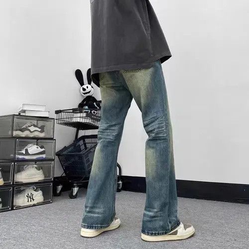 VIBE Vintage distressed washed corrugated bootcut jeans Size US 34 / EU 50 - 4 Thumbnail