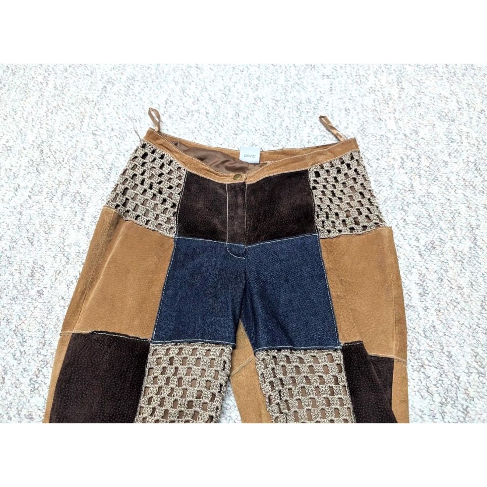 Vintage VINTAGE WILSONS Leather Patchwork Pants Bootcut 30x28 Women XS? Size 32" / US 10 / IT 46 - 3 Thumbnail
