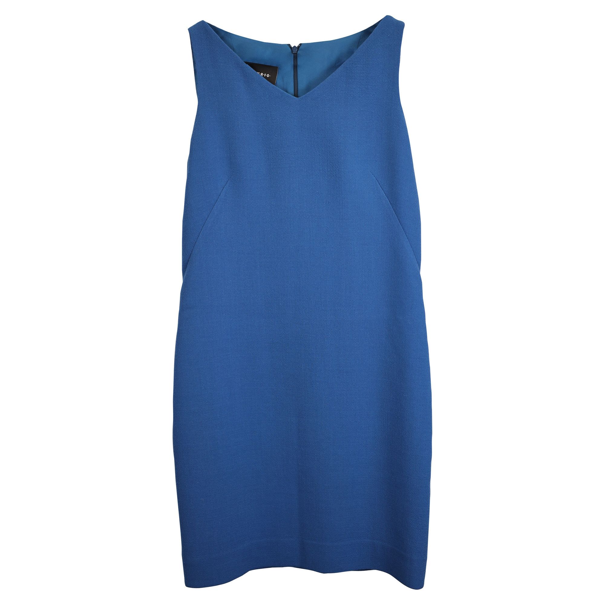 Akris Akris V-neck Shift Dress in Blue Wool Size XXS / US 00 / IT 34 - 1 Thumbnail