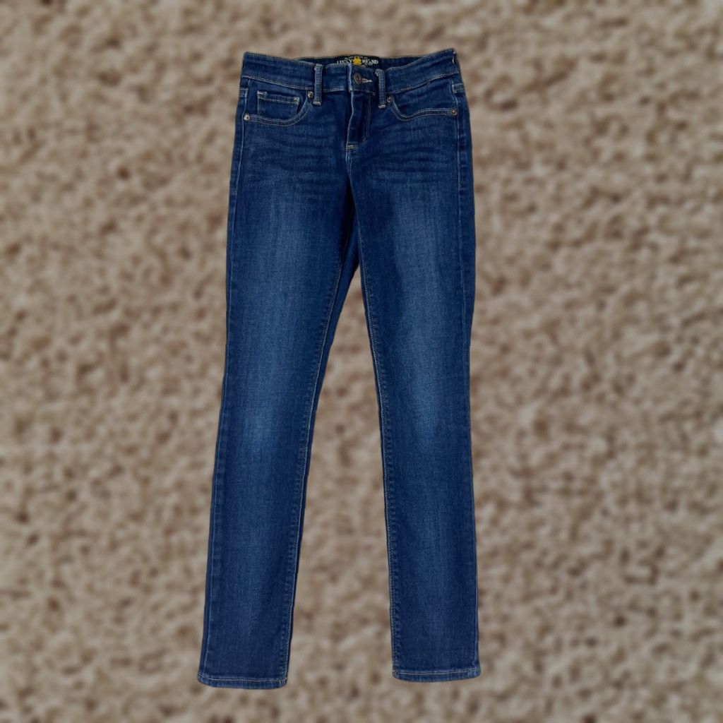 Lucky Brand Lucky Brand Jeans Women Blue Denim Skinny 00 Low Rise 27x23 5-Pocket Cotton Blend Vintage? No 90s Theme 23X27 Size 24" / US 00 / IT 34 - 1 Thumbnail