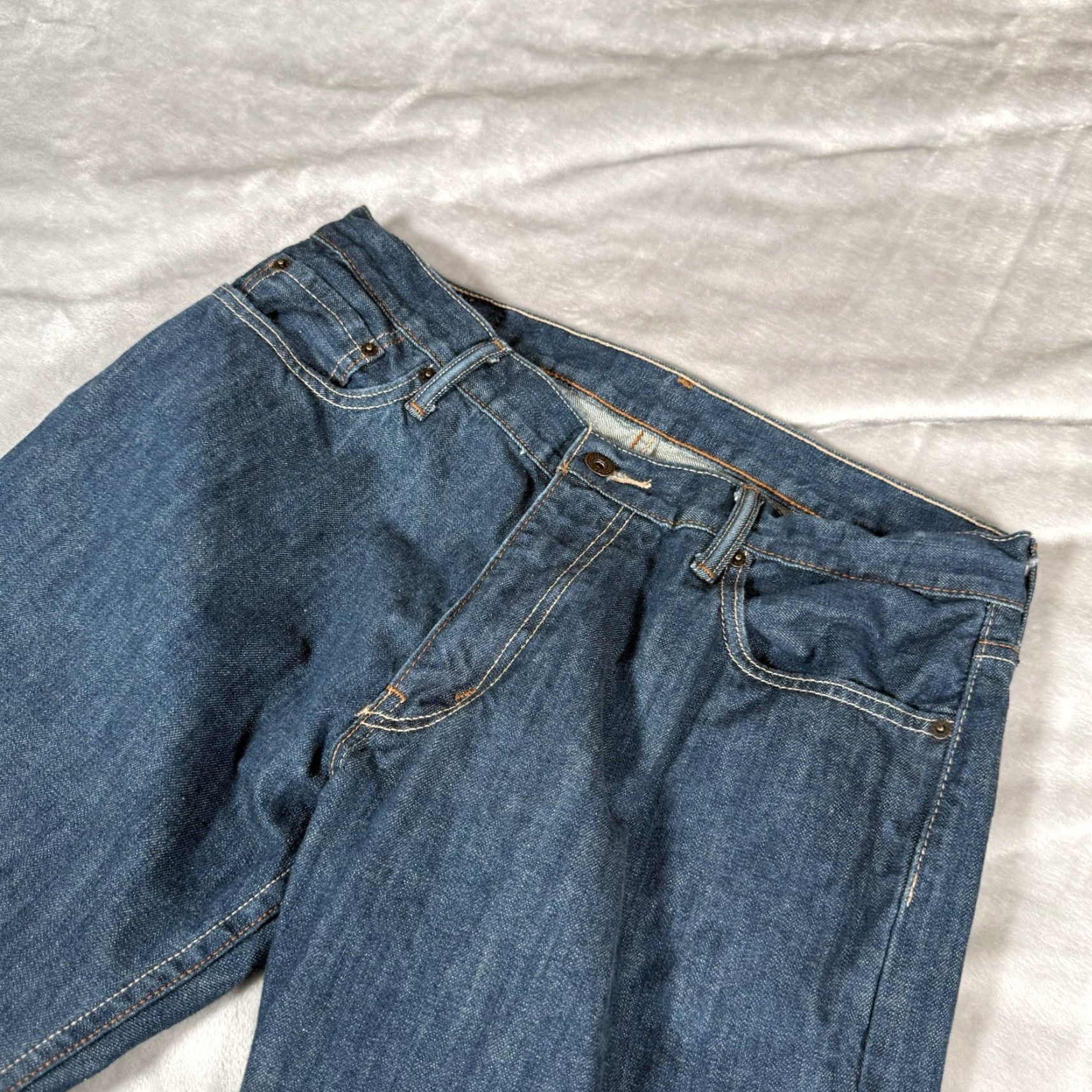 Levi's Levi's 514 Slim Straight Jeans Mens 34x33 34 Inseam Low Rise Denim Blue Slimming Button Zip 5-Pocket Logo Straight Jeans Men Size US 34 / EU 50 - 4 Thumbnail