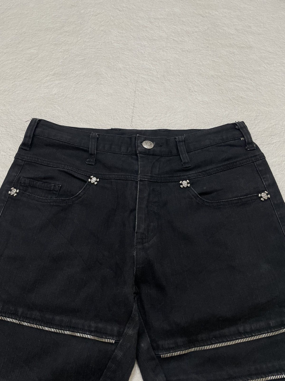 Japanese Brand 2000s Japanese Black Biker Multi Zipper Denim Hysteric Y2K Size US 29 - 5 Thumbnail