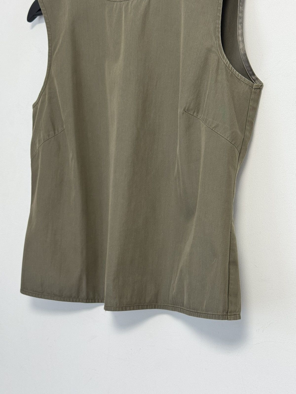 Bogner BOGNER Olive Green Shell Top Sleeveless Blouse Tank Shirt Size S / US 4 / IT 40 - 9 Thumbnail