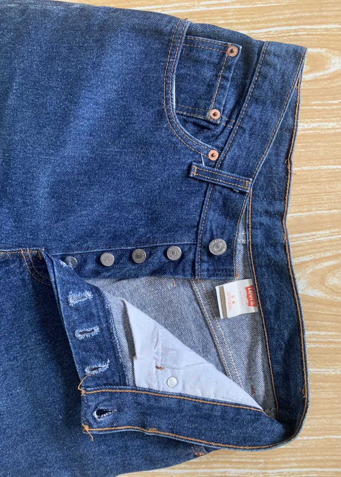 Levi's × Vintage Rare.. Vintage 90s Levi’s 501 Button Fly Denim Pants Size US 27 - 21 Thumbnail