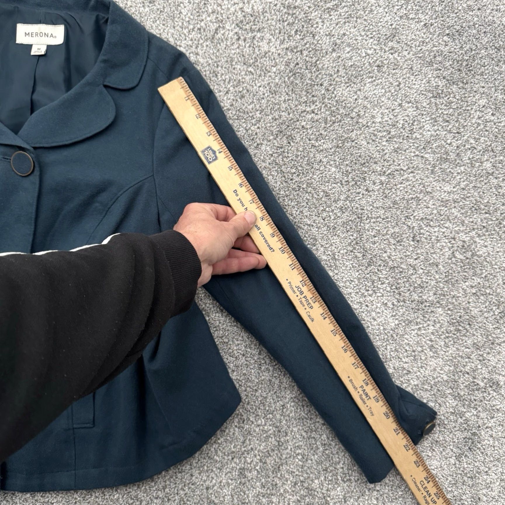 Merona Merona Jacket Womens M Double Breasted Office Preppy Minimalist Chic Teal Blue Pattern Solid Casual Workwear Pea Coat Size M / US 6-8 / IT 42-44 - 7 Thumbnail